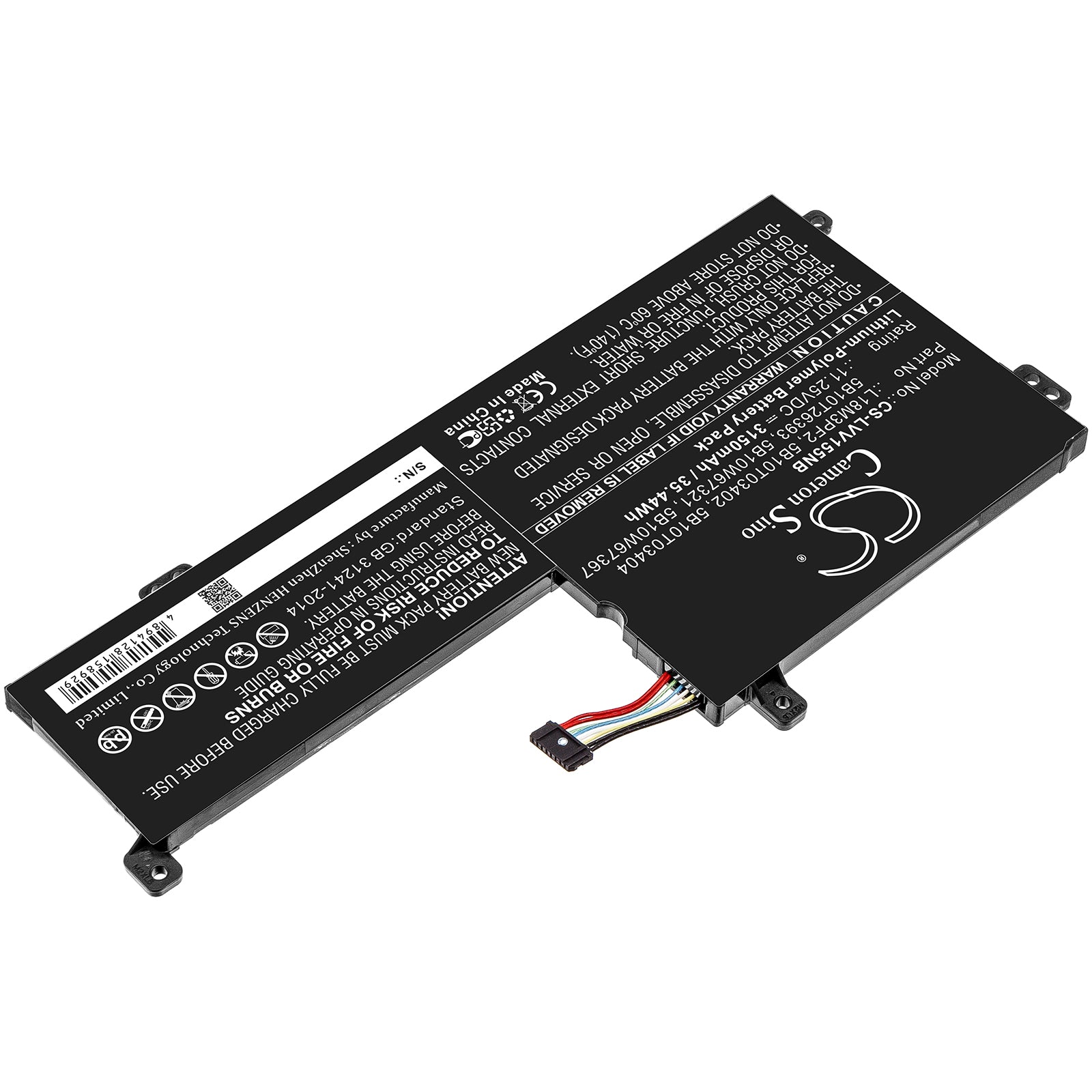 Li-Polymer Battery fits Lenovo, 5b10t03402, 5b10t03404, 5b10t26393, 5b10w67321, 5b10w67367, L18m3pf2, Sb10w67268, Sb10w67372 11. Notebook & Laptop Cameron Sino Technology Limited