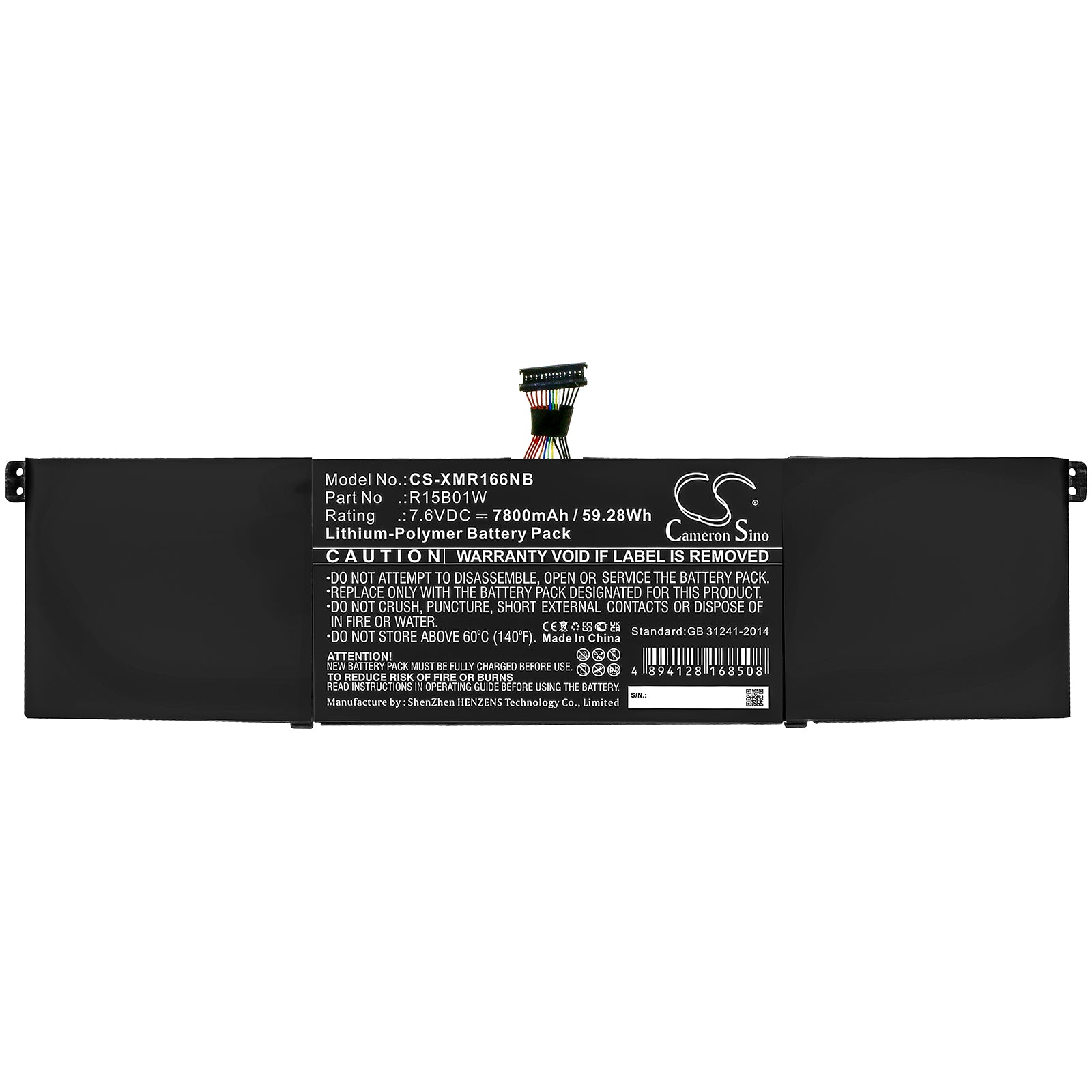 Li-ion Battery fits Xiaomi, Inchpro 15.6, Mi Pro 15.6 7.6V, 7800mAh Notebook & Laptop Cameron Sino Technology Limited