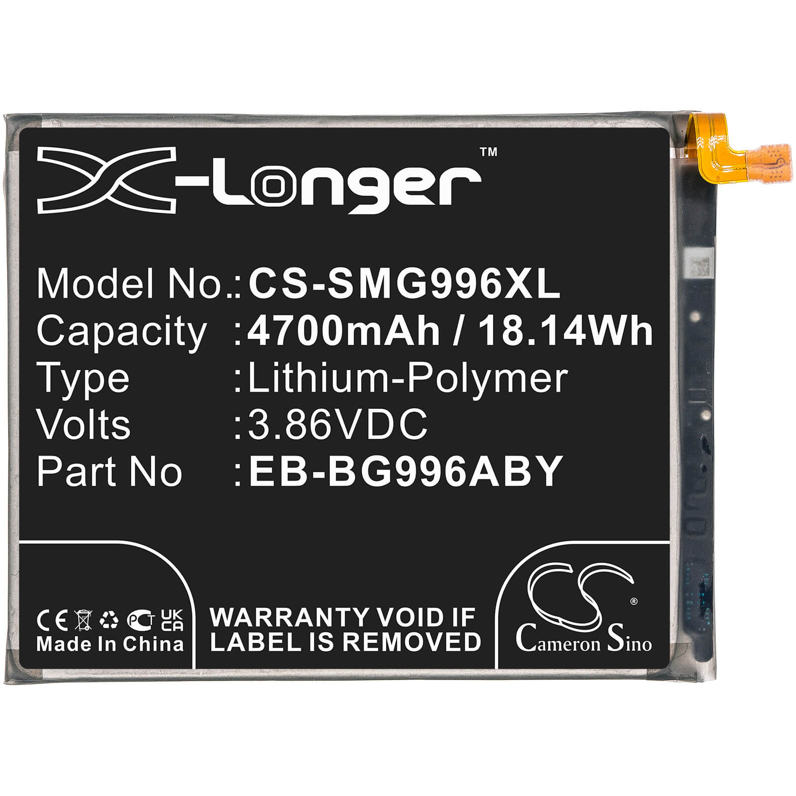 Li-ion Battery fits Samsung, Galaxy S21+, Galaxy S21+ 5g, Scg10 3.85V, 4700mAh Mobile & SmartPhone Cameron Sino Technology Limited