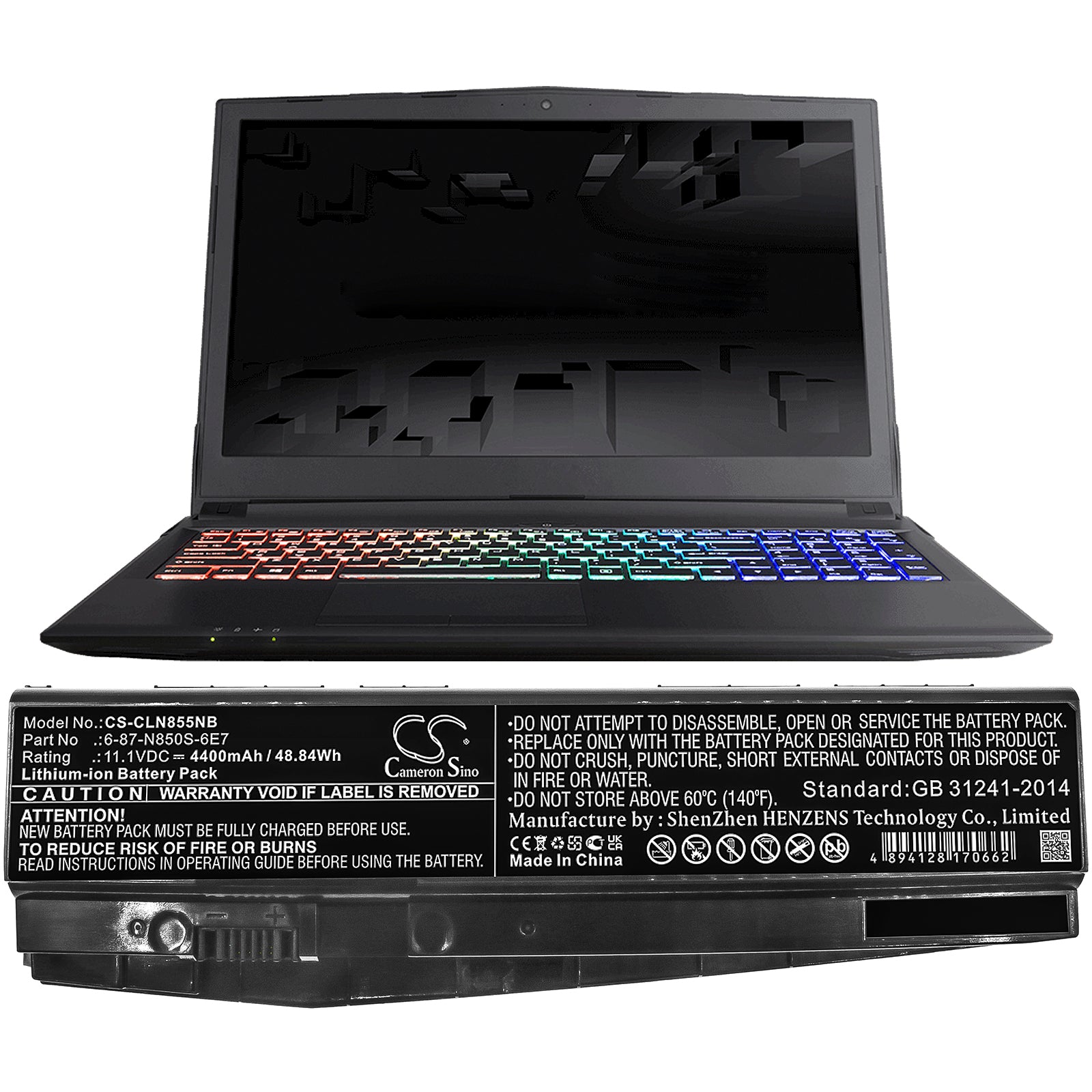 Li-ion Battery fits Terrans Force, Dr5 Plus, Dr5-1050ti-77sh1, Dr5-1050ti-87sh1 11.1V, 4400mAh Computer Cameron Sino Technology Limited