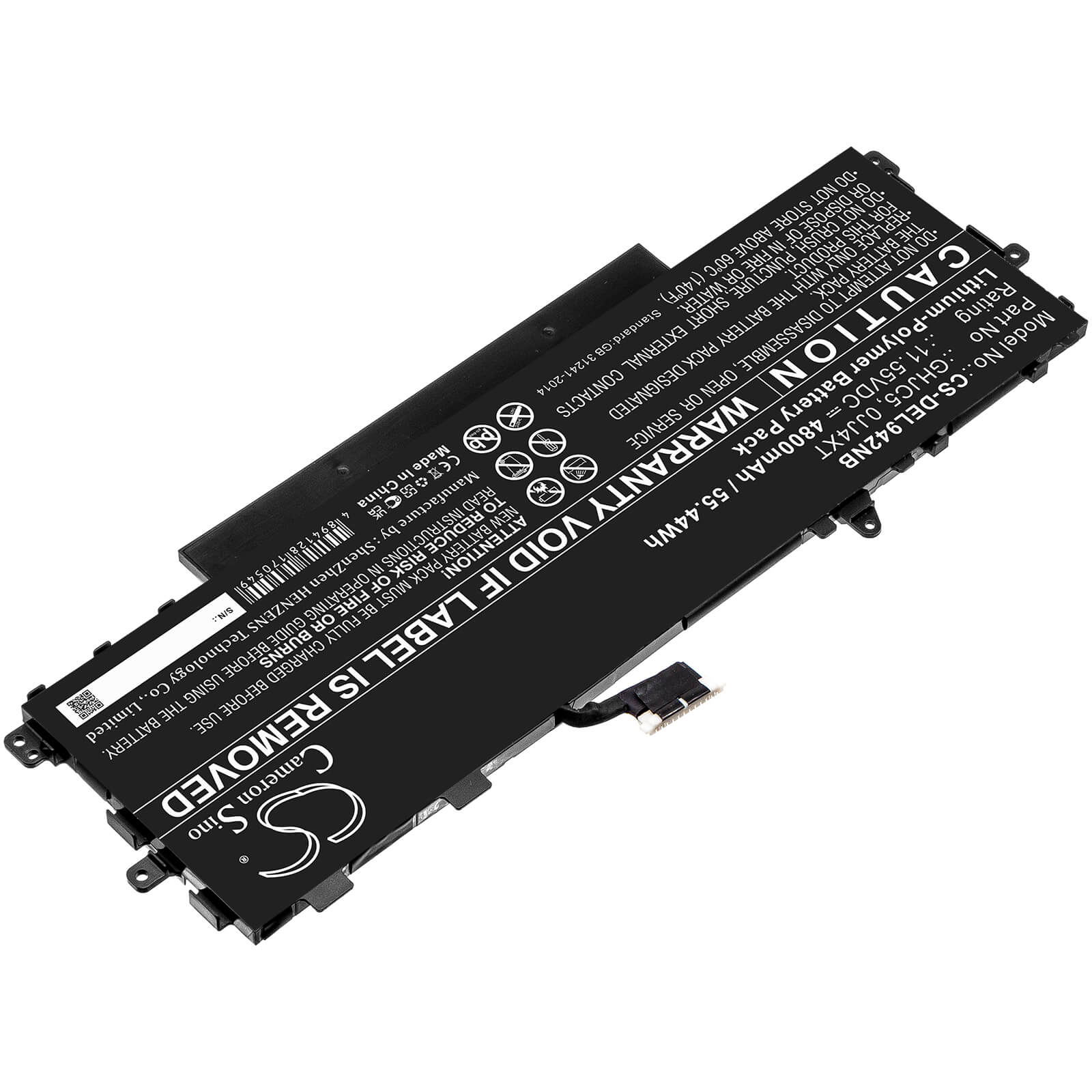Li-Polymer Battery fits Dell, Latitude 9420 2-in-1 11.55V, 4800mAh Notebook & Laptop Cameron Sino Technology Limited
