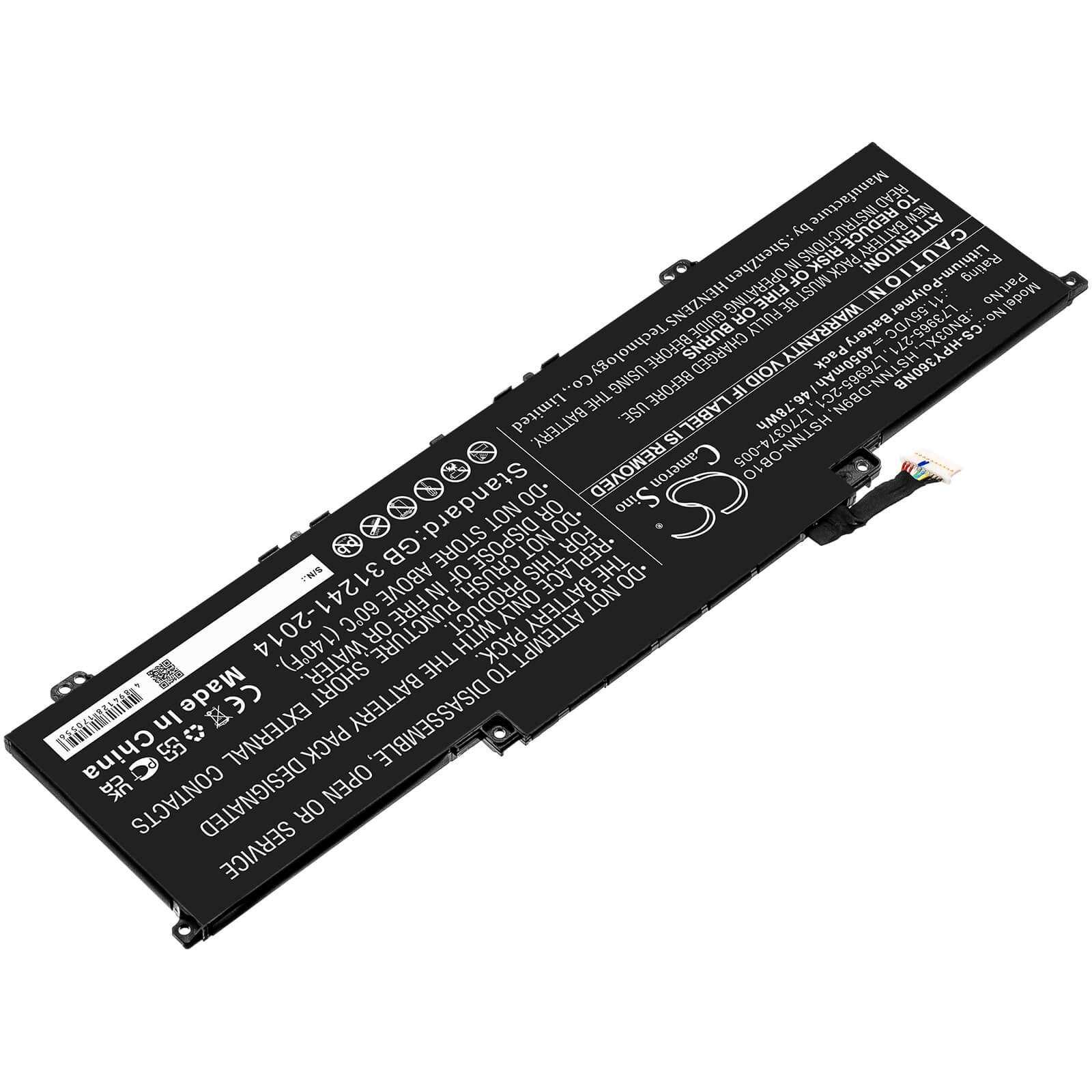 Li-ion Battery fits Hp, Envy 13 13-ba0003nu, Envy 13 13-ba0004nu, Envy 13 13-ba0010nr 11.55V, 4050mAh Notebook & Laptop Cameron Sino Technology Limited