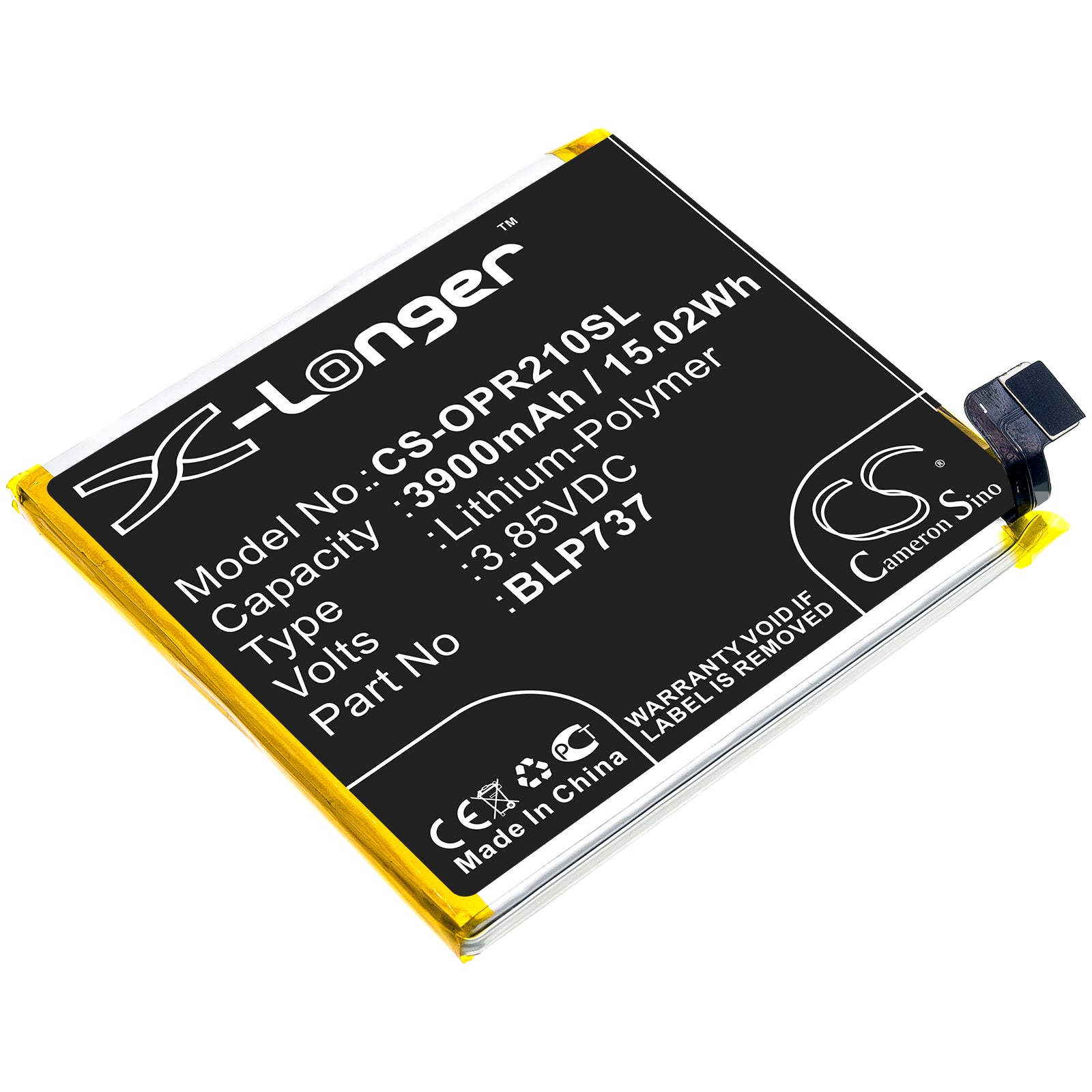 Li-Polymer Battery fits Oppo, Cph1945, Cph1951 3.85V, 3900mAh Mobile & SmartPhone Cameron Sino Technology Limited