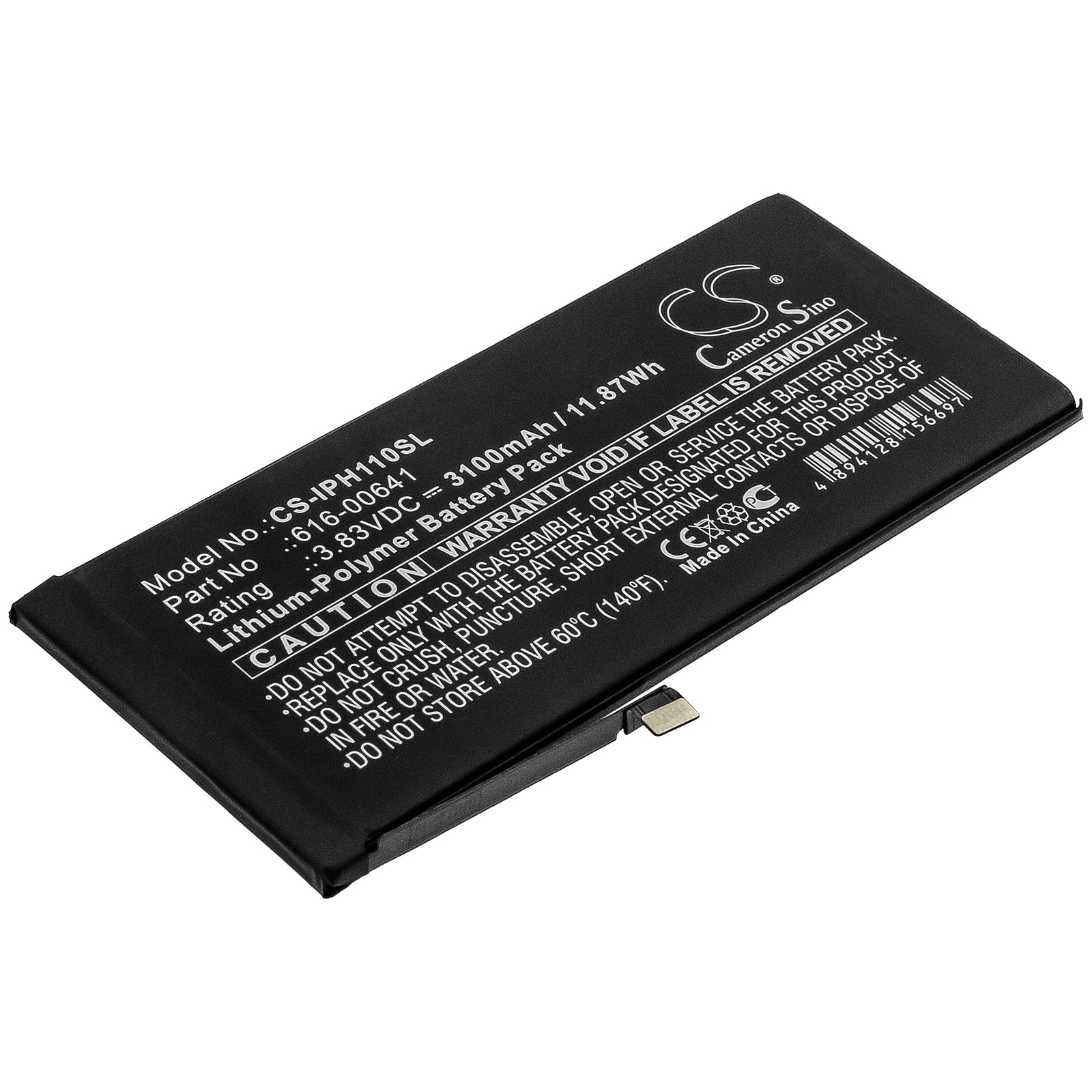 Li-Polymer Battery fits Apple, A2111, A2221 3.83V, 3100mAh Mobile & SmartPhone Cameron Sino Technology Limited