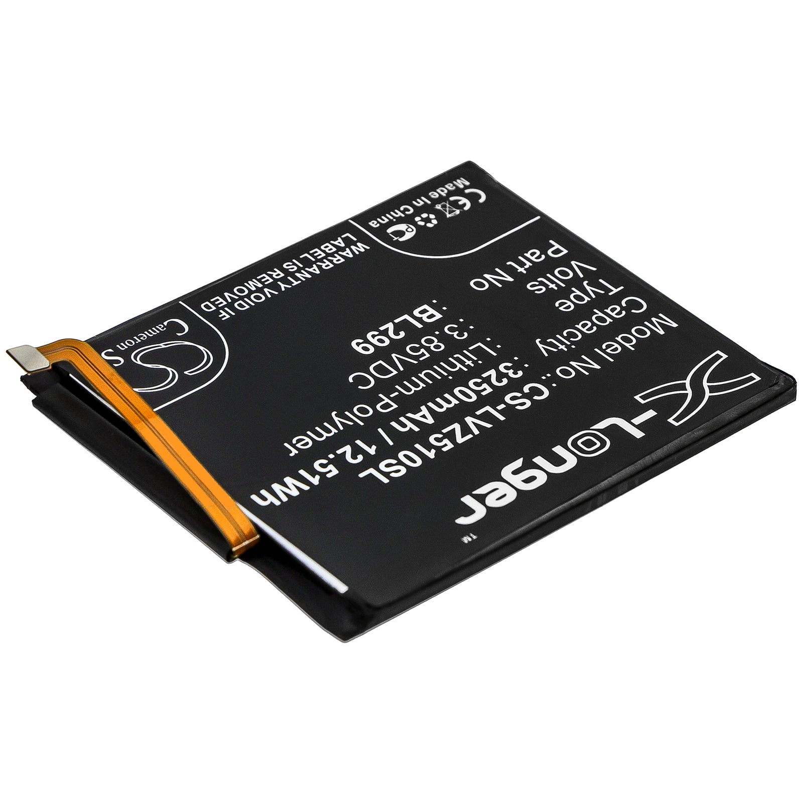 Li-Polymer Battery fits Lenovo, L78071, Z5s 3.85V, 3250mAh Mobile & SmartPhone Cameron Sino Technology Limited