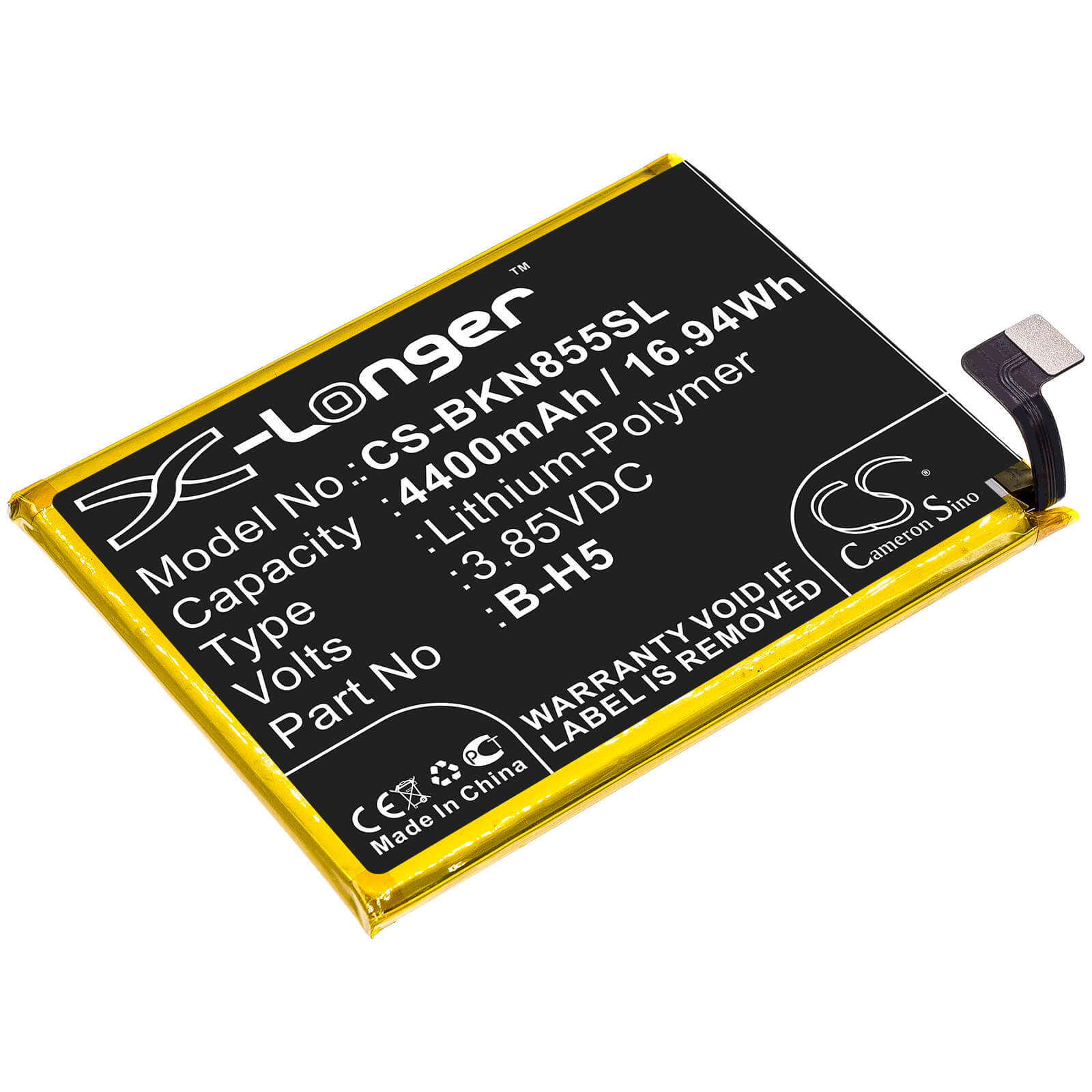 Li-Polymer Battery fits Vivo, Iqoo Neo 855s Racing, V1936l 3.85V, 4400mAh Mobile & SmartPhone Cameron Sino Technology Limited