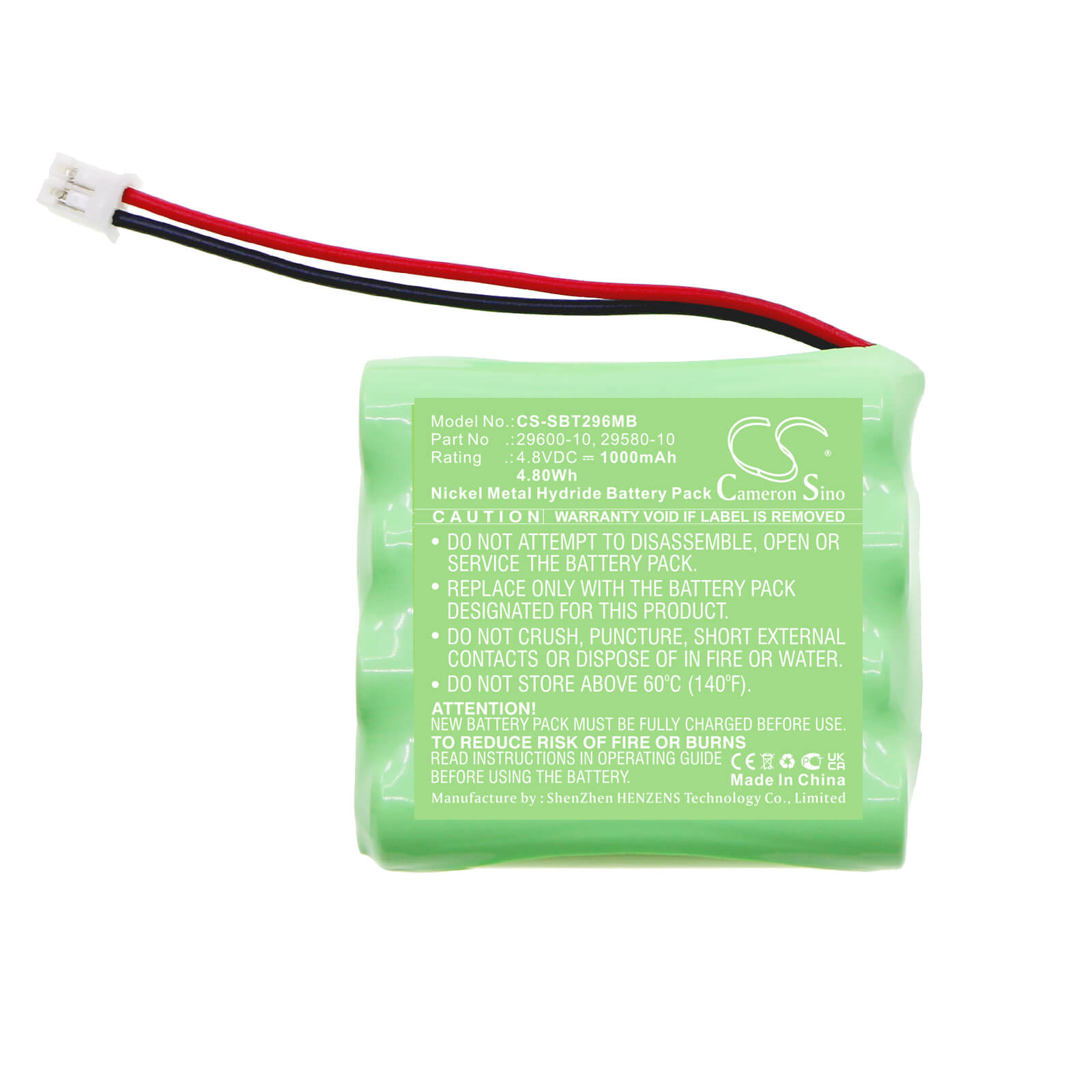 Ni-MH Battery fits Summer, 2 Remote Steering Cameras Mode, Full View 4.8V, 1000mAh / 4.80Wh BabyPhone Cameron Sino Technology Limited