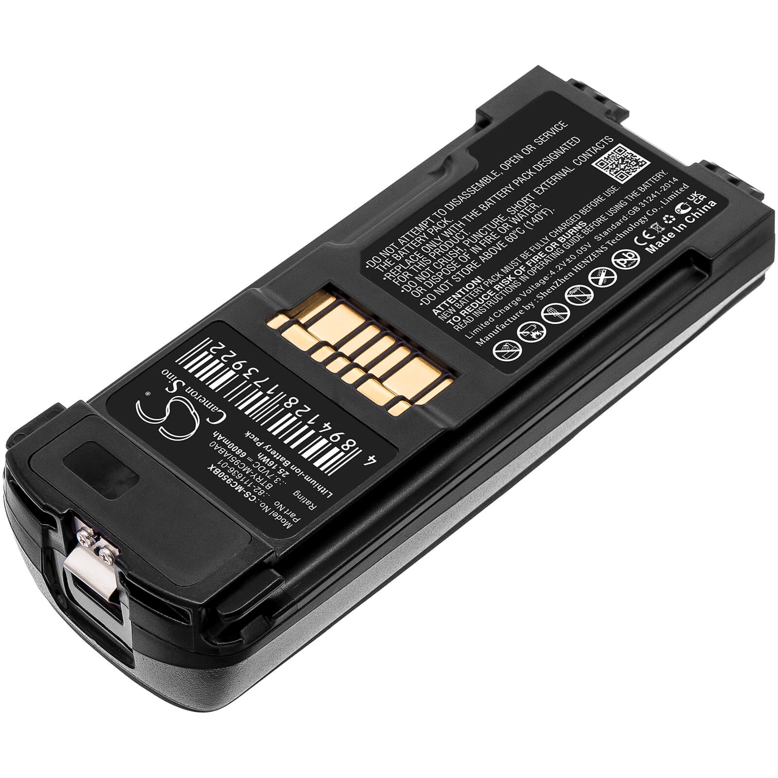 Li-ion Battery fits Symbol, Mc9500, Mc9590 3.7V, 6800mAh / 25.16Wh Barcode Scanner Cameron Sino Technology Limited