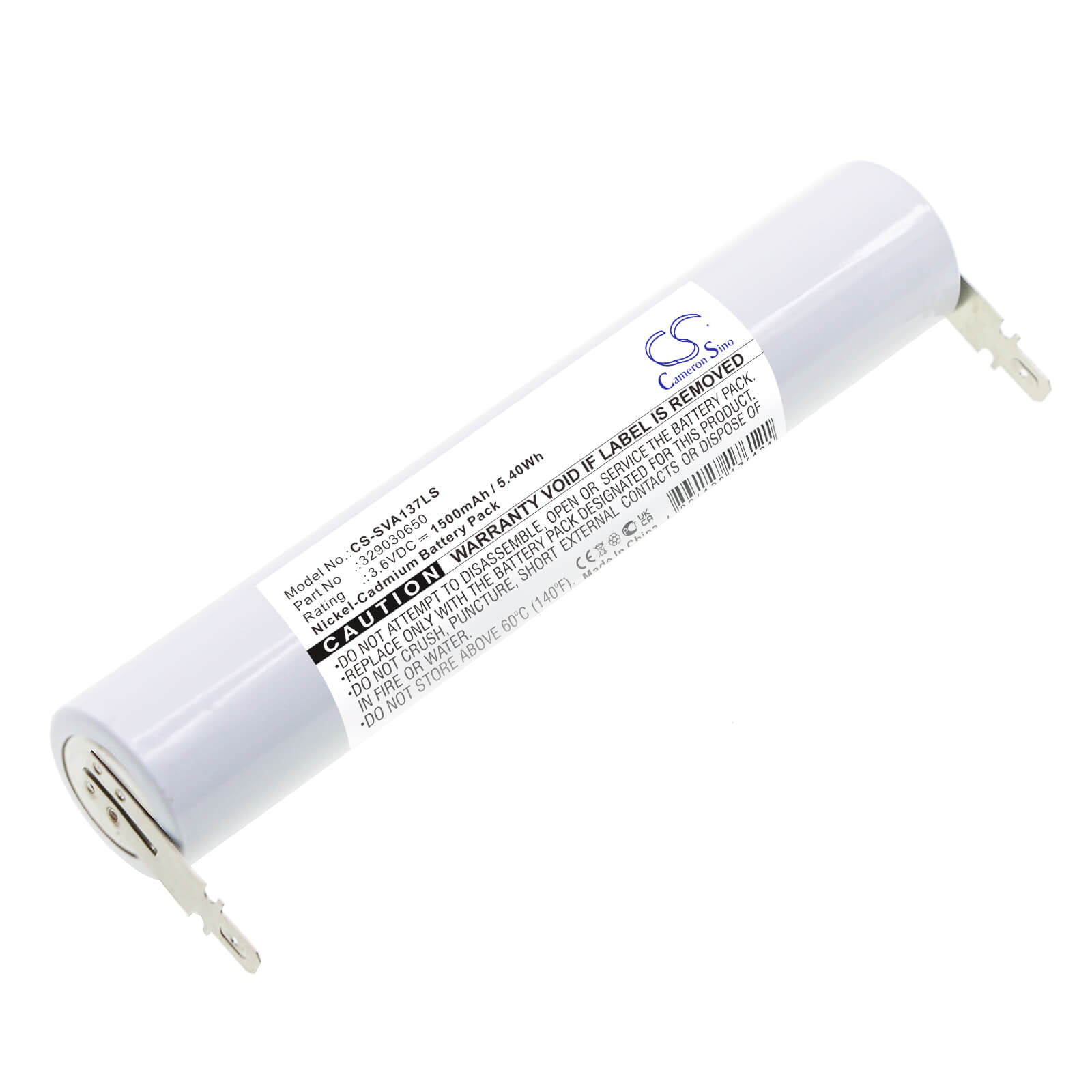 Ni-CD Battery fits Schneider, Vtd137 3.6V, 1500mAh / 5.40Wh Emergency Lighting Cameron Sino Technology Limited