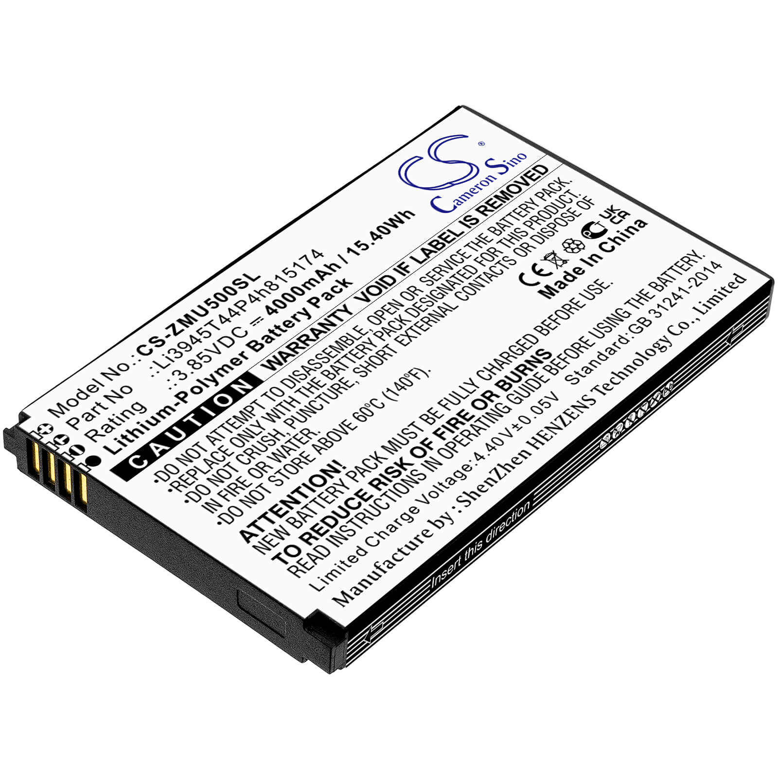 Li-Polymer Battery fits Telstra, 5g Wi-fi Pro 3.85V, 4000mAh / 15.40Wh Cameron Sino Technology Limited (Suspended)