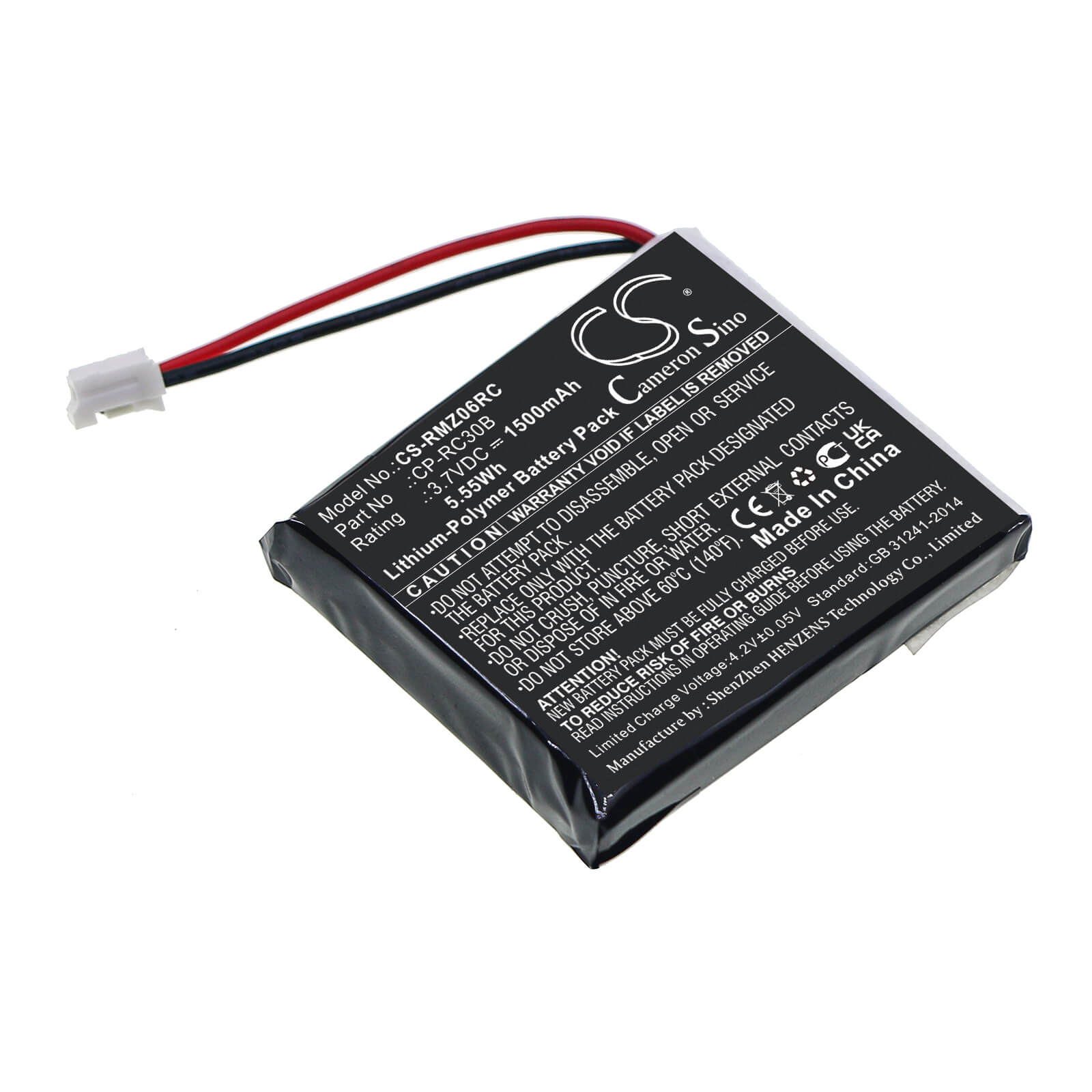Li-Polymer Battery fits Razer, Mamba Rc30-013601, Naga Epic Chroma 3.7V, 1500mAh / 5.55Wh Keyboard,Mouse Cameron Sino Technology Limited