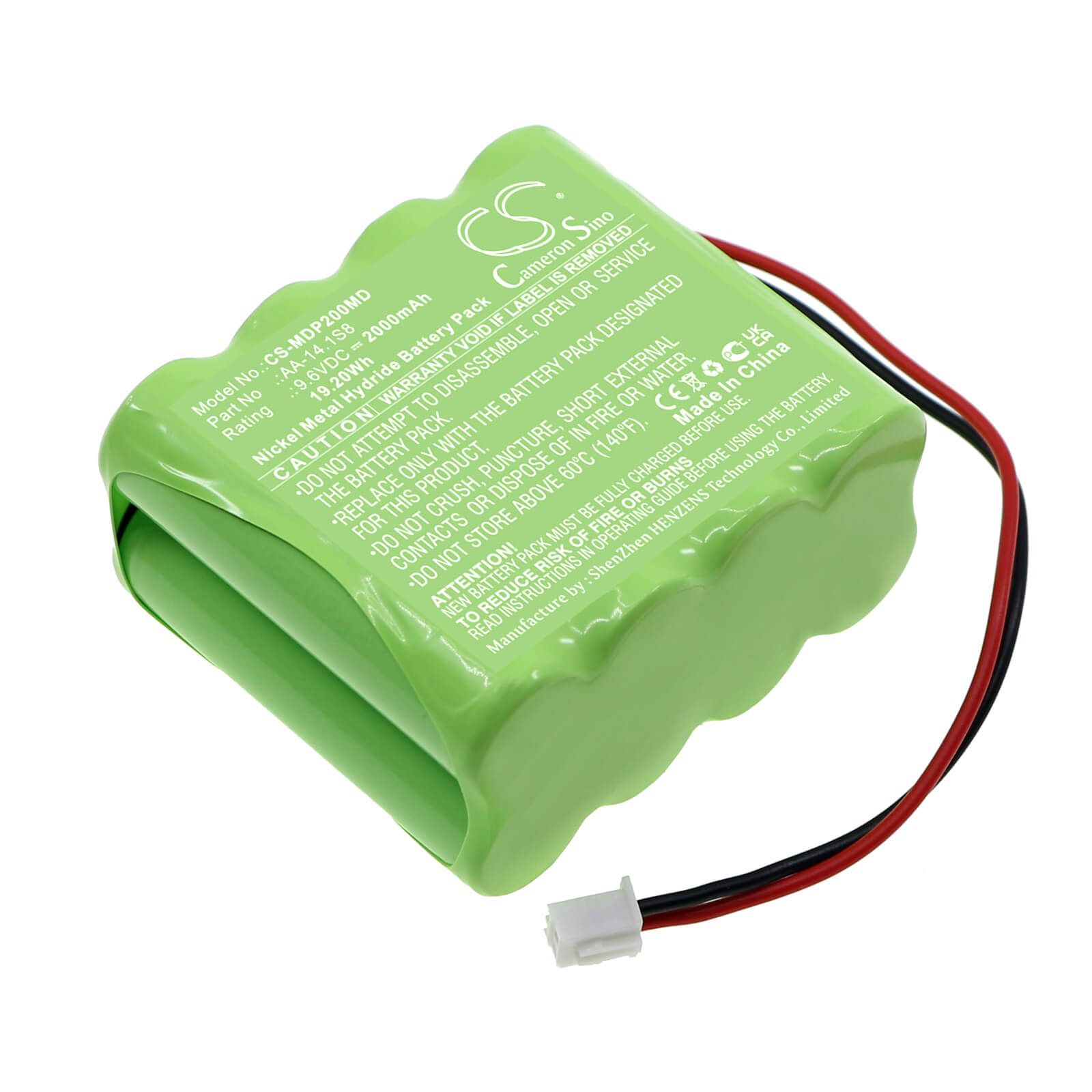 Ni-MH Battery fits Medima, P Infusion Pump, P2 9.6V, 2000mAh / 19.20Wh Medical Cameron Sino Technology Limited