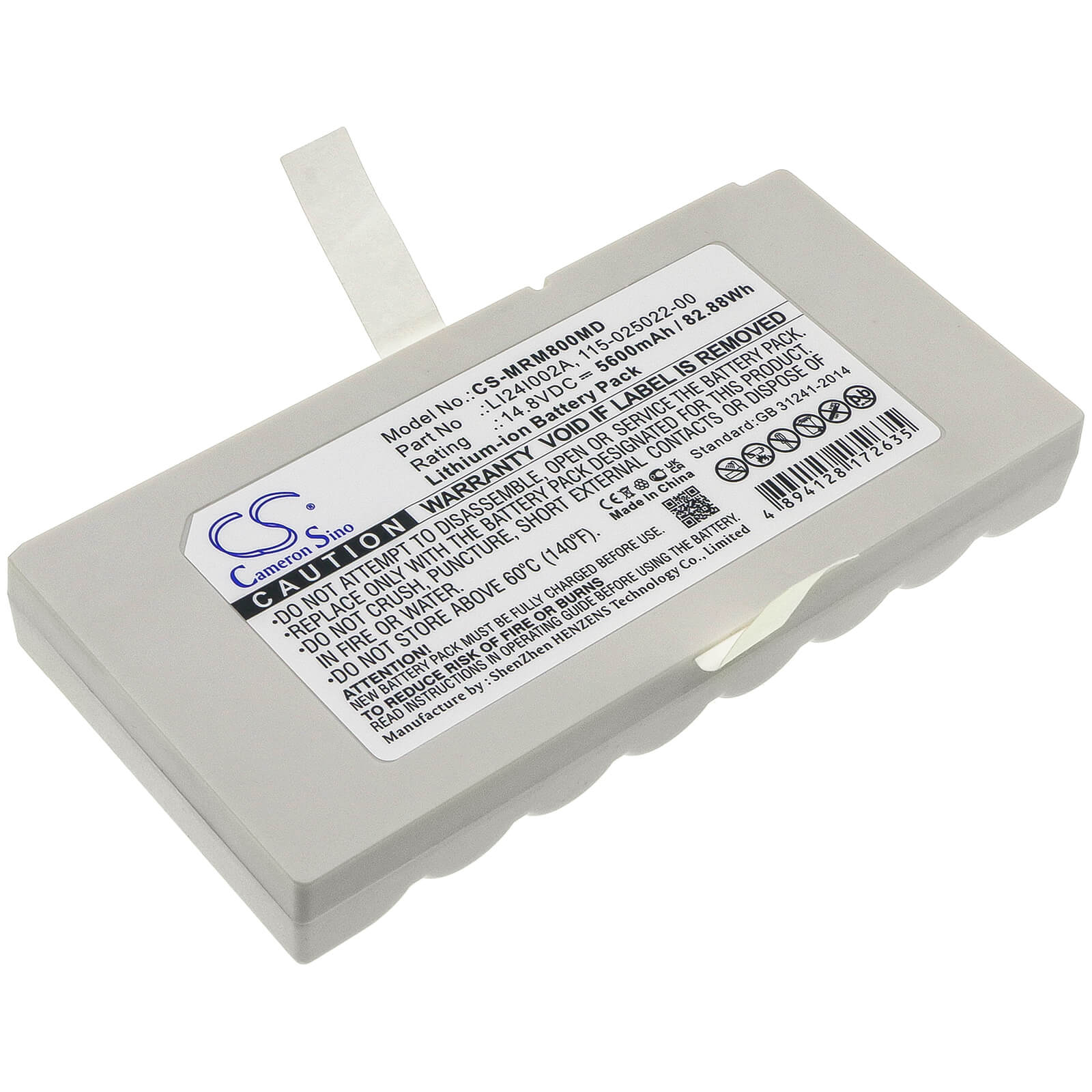 Li-ion Battery fits Mindray, M8, M9 14.8V, 5600mAh / 82.88Wh Medical Cameron Sino Technology Limited