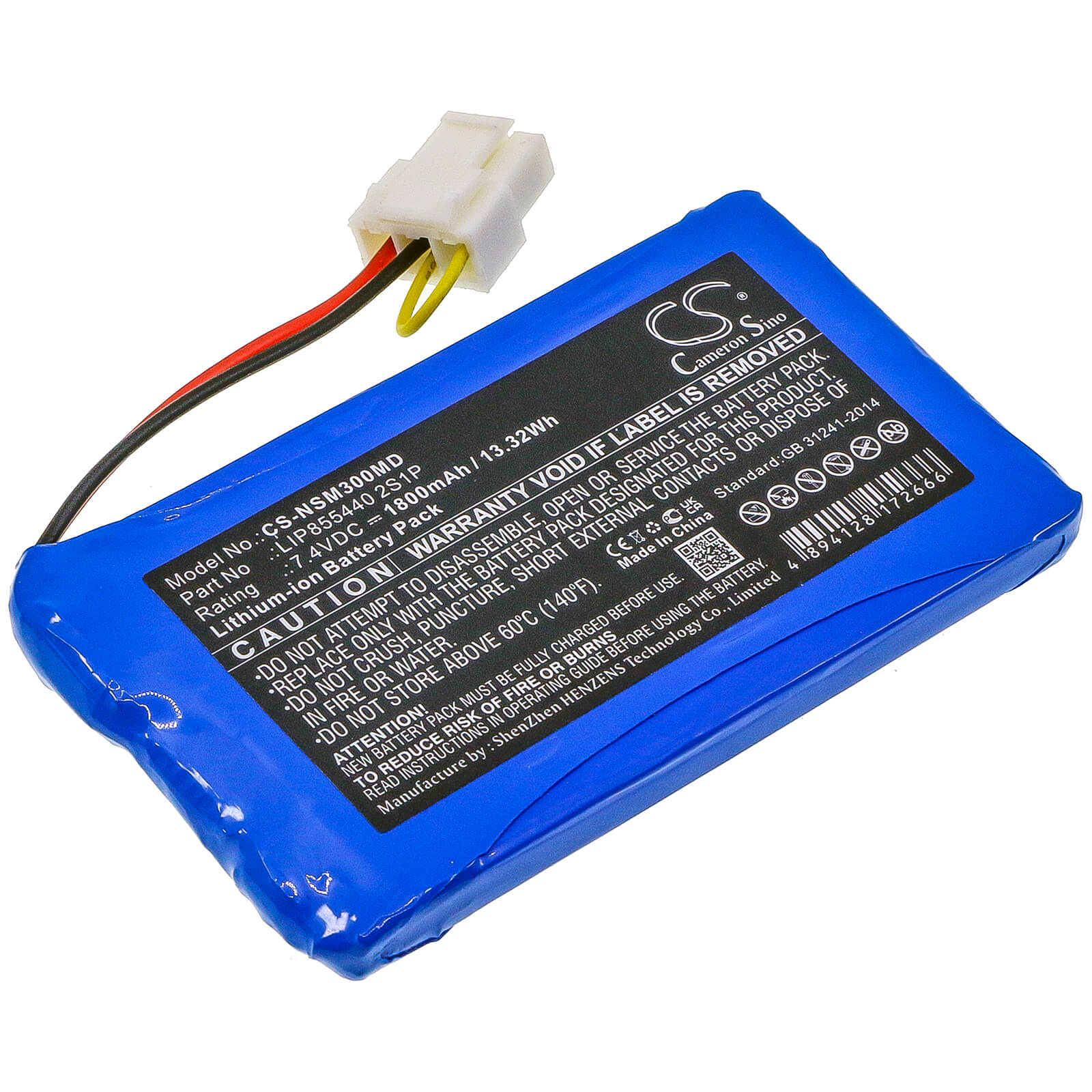 Li-ion Battery fits Neusoft, Scp-xikang-3001 7.4V, 1800mAh / 13.32Wh Medical Cameron Sino Technology Limited
