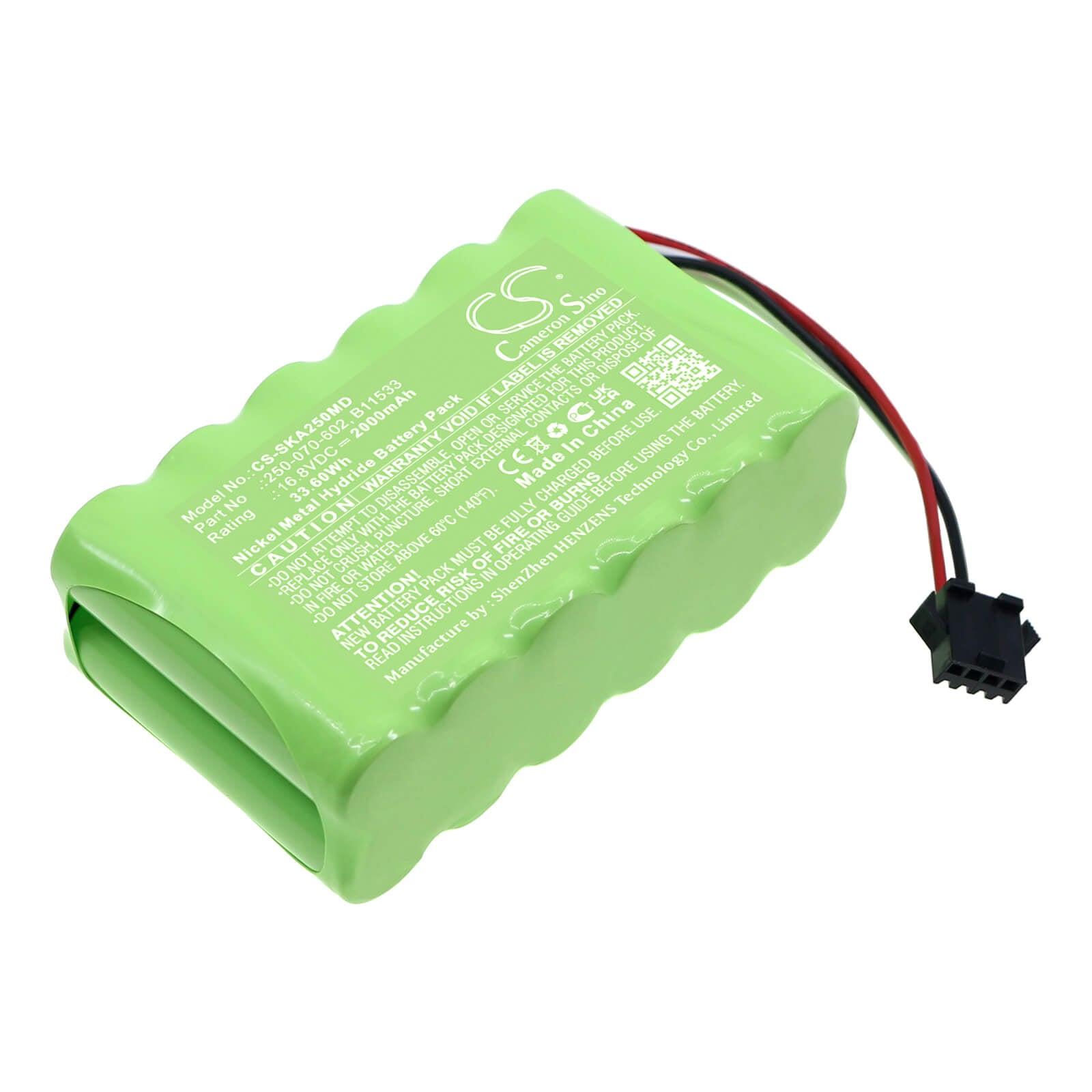 Ni-MH Battery fits Zede, Single Micro Injection Pump, Zd-50c6 14.4V, 2000mAh / 28.80Wh Medical Cameron Sino Technology Limited