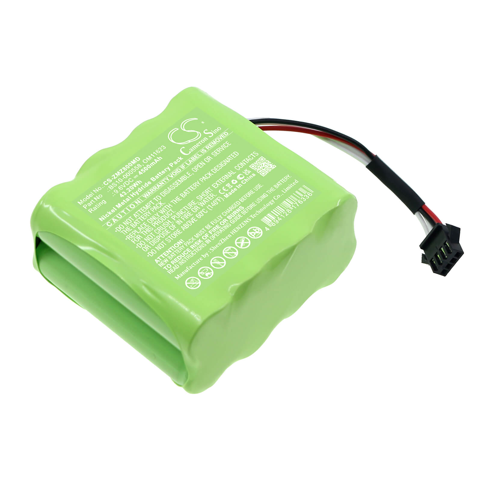 Ni-MH Battery fits Zyno Medical, Z-800 Infusion Pump 9.6V, 4500mAh / 43.20Wh Medical Cameron Sino Technology Limited