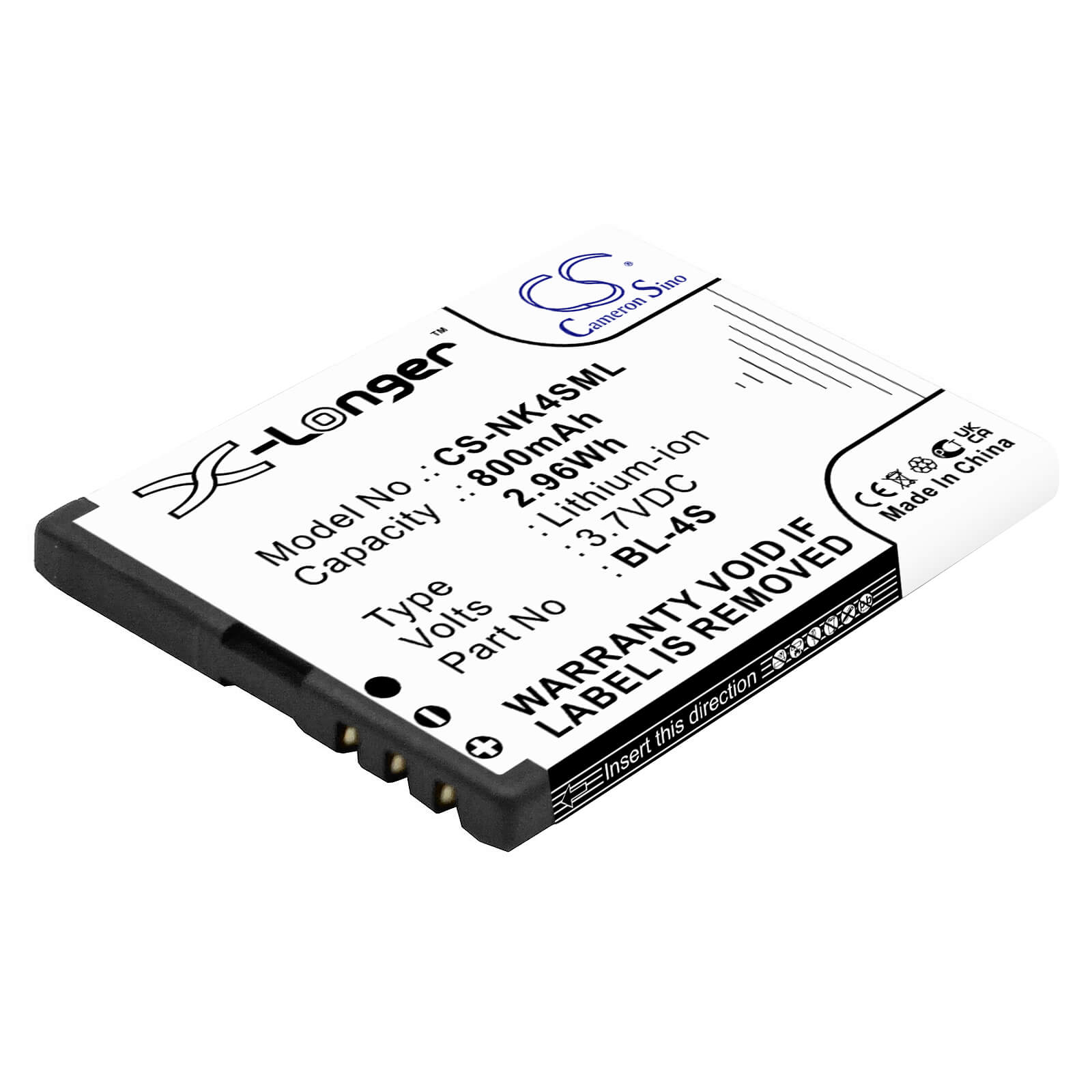 Li-ion Battery fits Nokia, 2680, 2680 Slide 3.7V, 800mAh / 2.96Wh Mobile & SmartPhone Cameron Sino Technology Limited