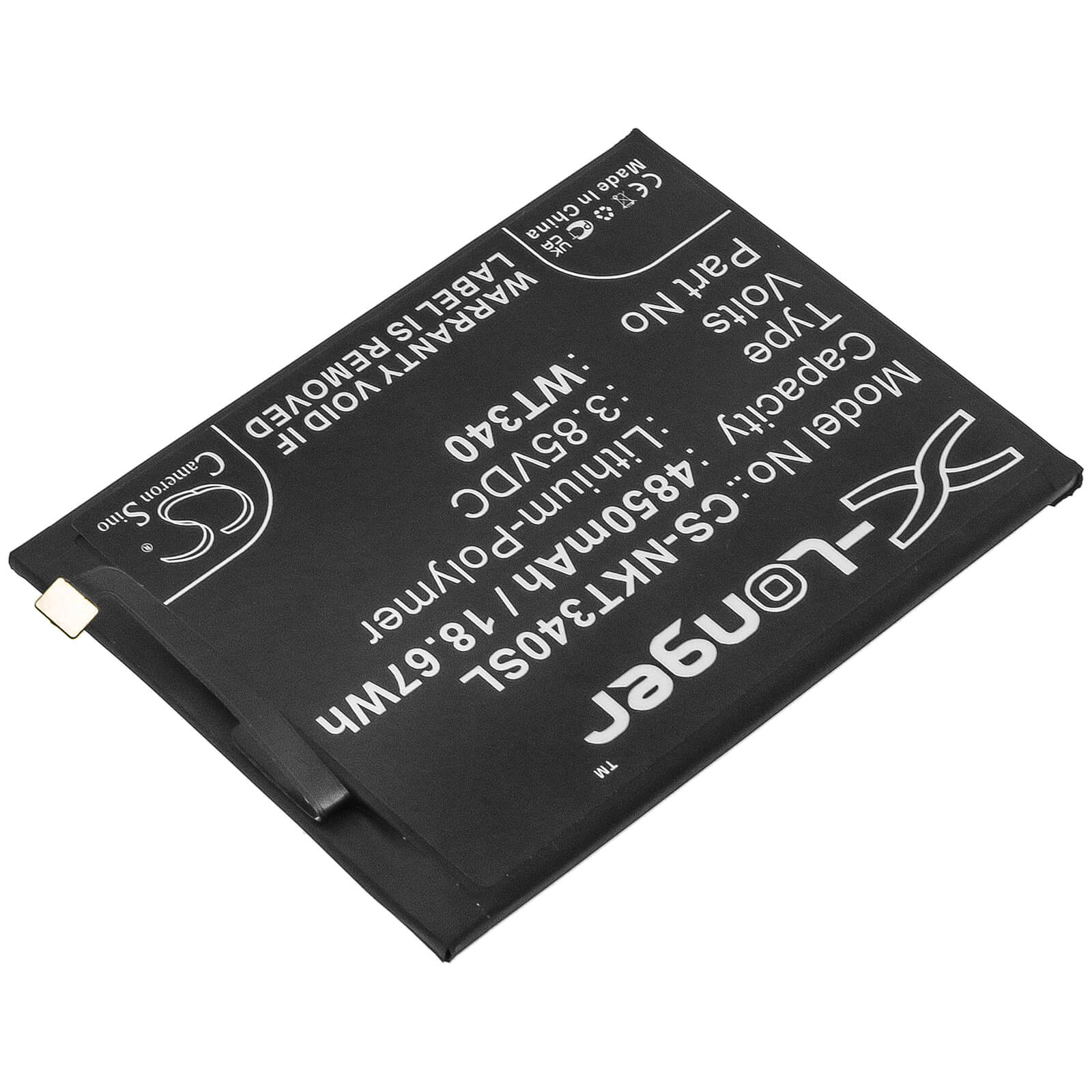 Li-Polymer Battery fits Nokia, Cn110, G10 3.85V, 4850mAh / 18.67Wh Mobile & SmartPhone Cameron Sino Technology Limited