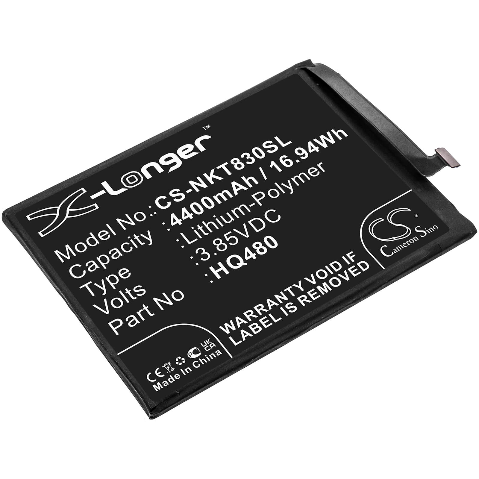 Li-Polymer Battery fits Nokia, 8 V 5g, 8,3 2020 5g 3.85V, 4400mAh / 16.94Wh Mobile & SmartPhone Cameron Sino Technology Limited