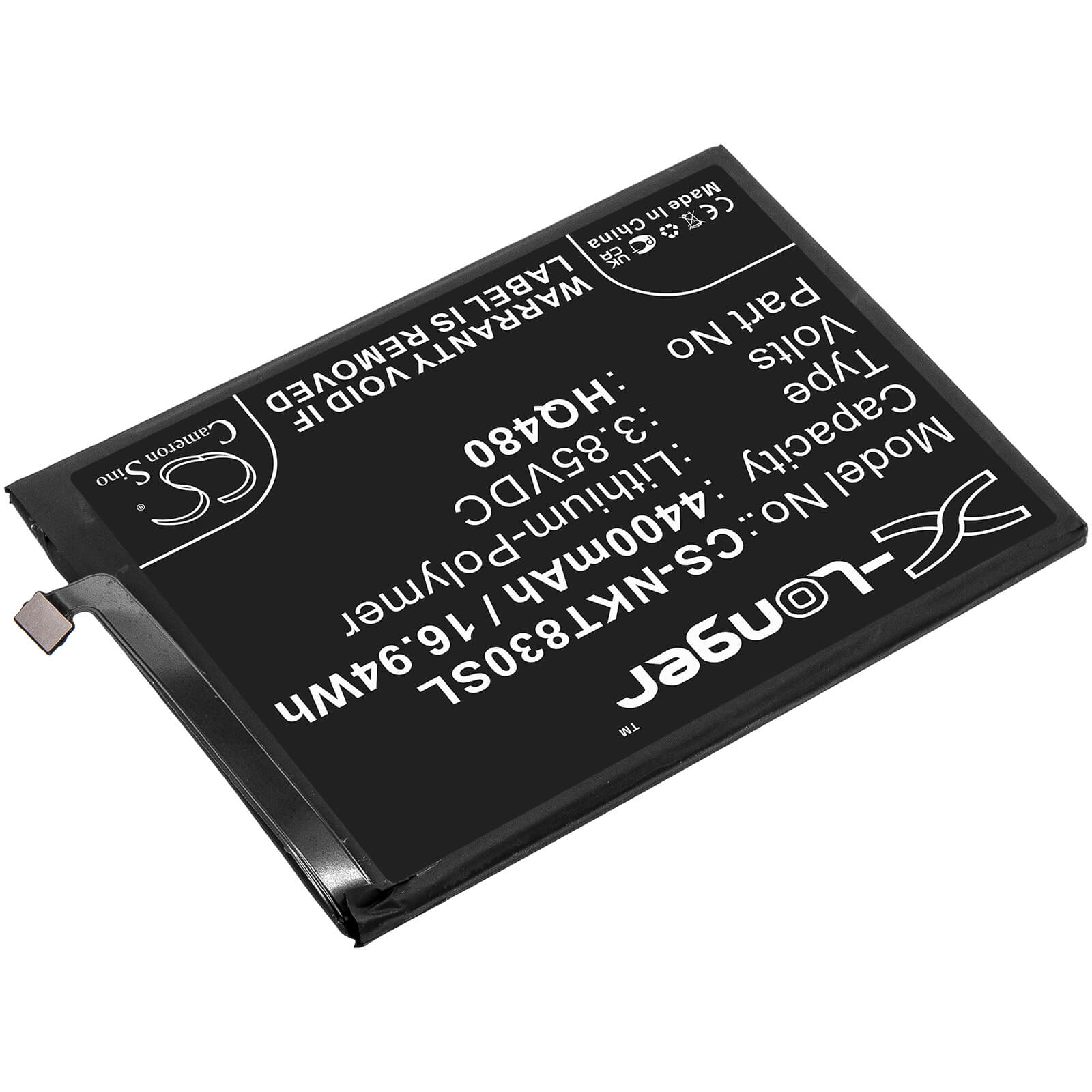 Li-Polymer Battery fits Nokia, 8 V 5g, 8,3 2020 5g 3.85V, 4400mAh / 16.94Wh Mobile & SmartPhone Cameron Sino Technology Limited