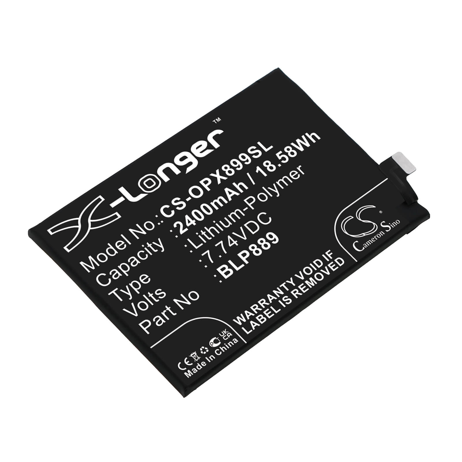 Li-Polymer Battery fits Oppo, Cph2305, Find X5 Pro 7.74V, 2400mAh / 18.58Wh Mobile & SmartPhone Cameron Sino Technology Limited