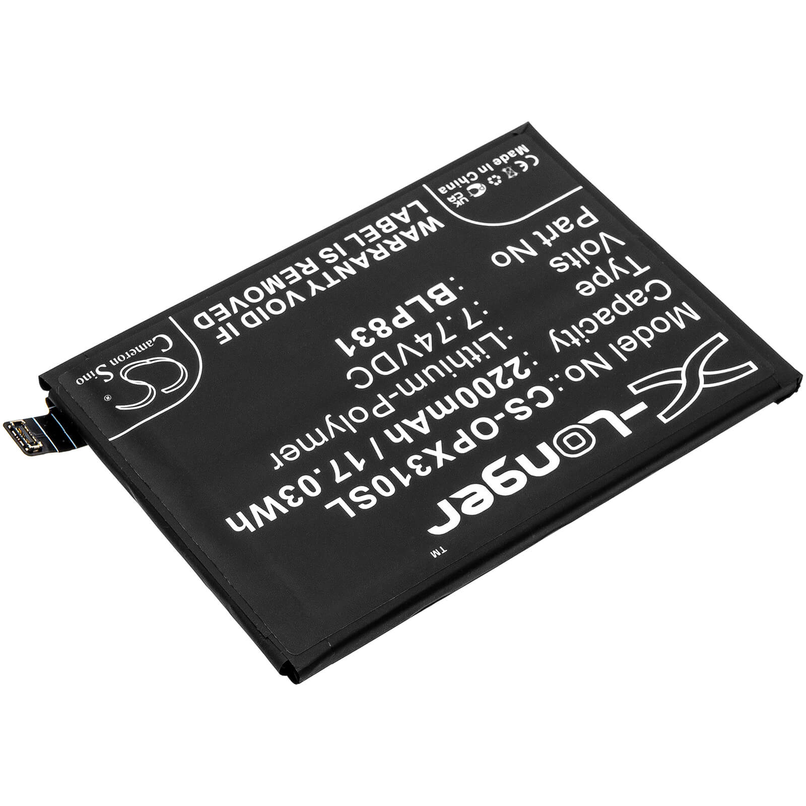 Li-Polymer Battery fits Oppo, Cph2173, Find X3 Pro 7.74V, 2200mAh / 17.03Wh Mobile & SmartPhone Cameron Sino Technology Limited