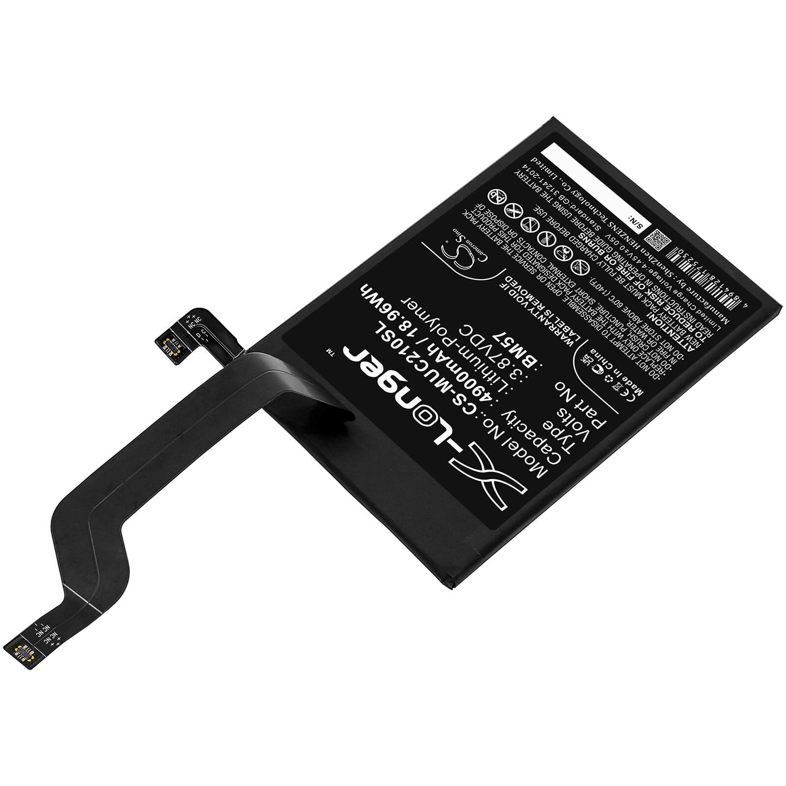Li-Polymer Battery fits Poco, 21061110ag, X3 Gt 3.87V, 4900mAh / 18.96Wh Mobile & SmartPhone Cameron Sino Technology Limited