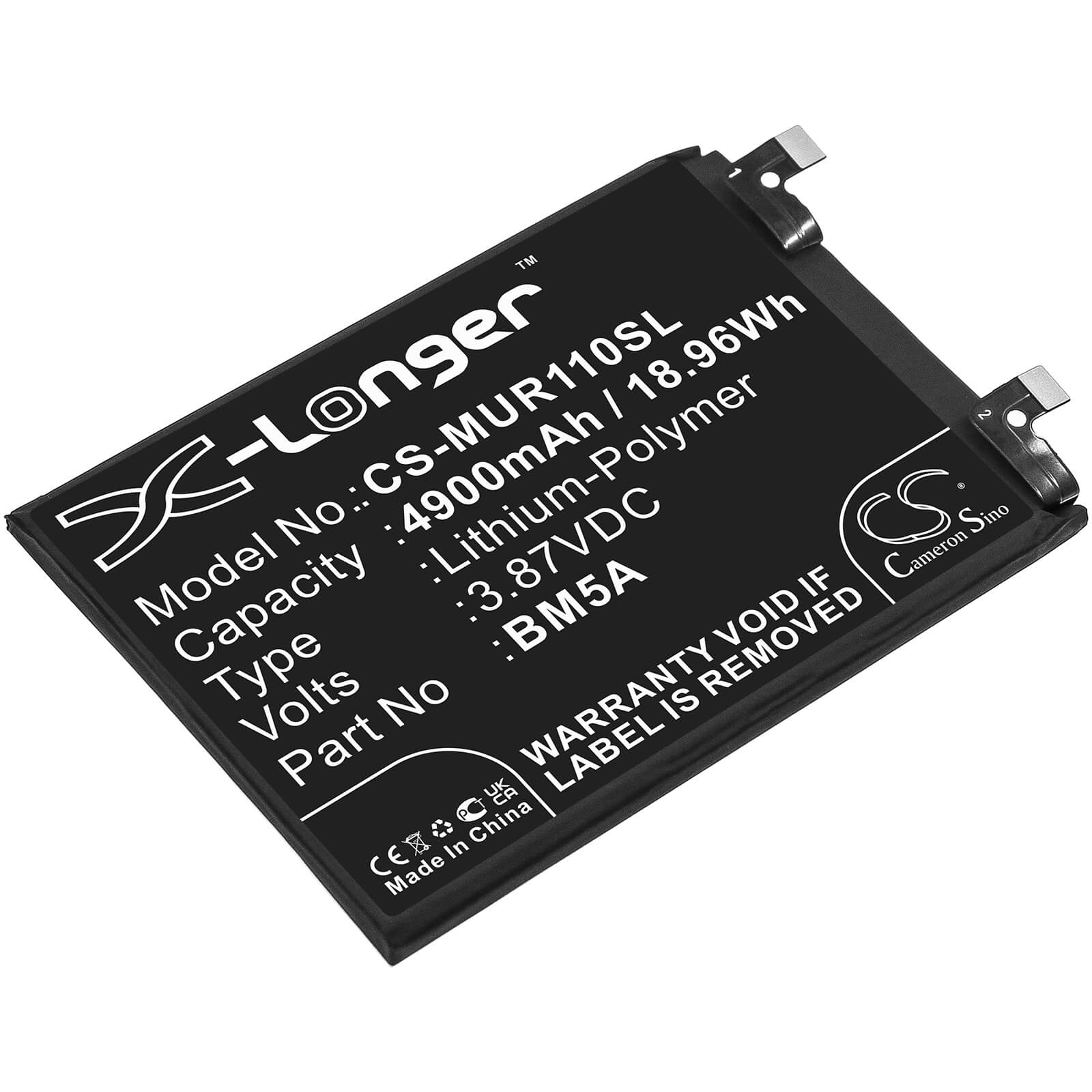 Li-Polymer Battery fits Redmi, 21091116c, 21091116i 3.87V, 4900mAh / 18.96Wh Mobile & SmartPhone Cameron Sino Technology Limited