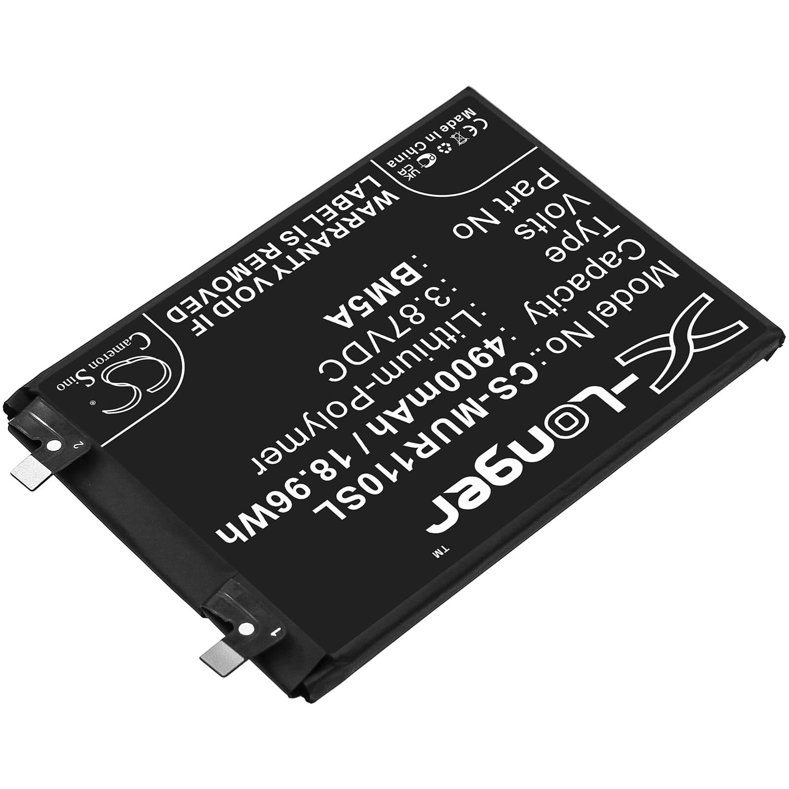 Li-Polymer Battery fits Redmi, 21091116c, 21091116i 3.87V, 4900mAh / 18.96Wh Mobile & SmartPhone Cameron Sino Technology Limited