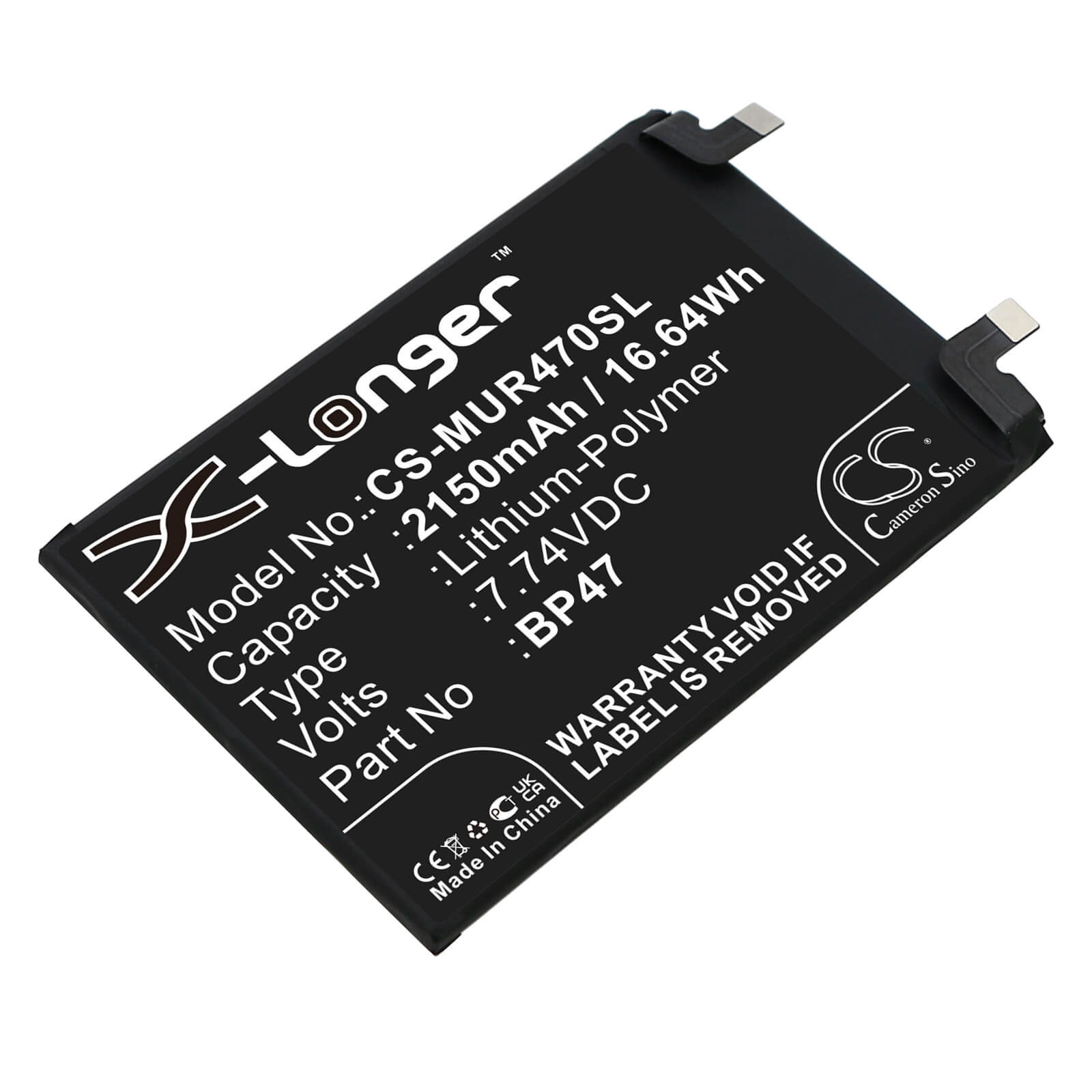Li-Polymer Battery fits Redmi, 21091116uc, 21091116ug 7.74V, 2150mAh / 16.64Wh Mobile & SmartPhone Cameron Sino Technology Limited