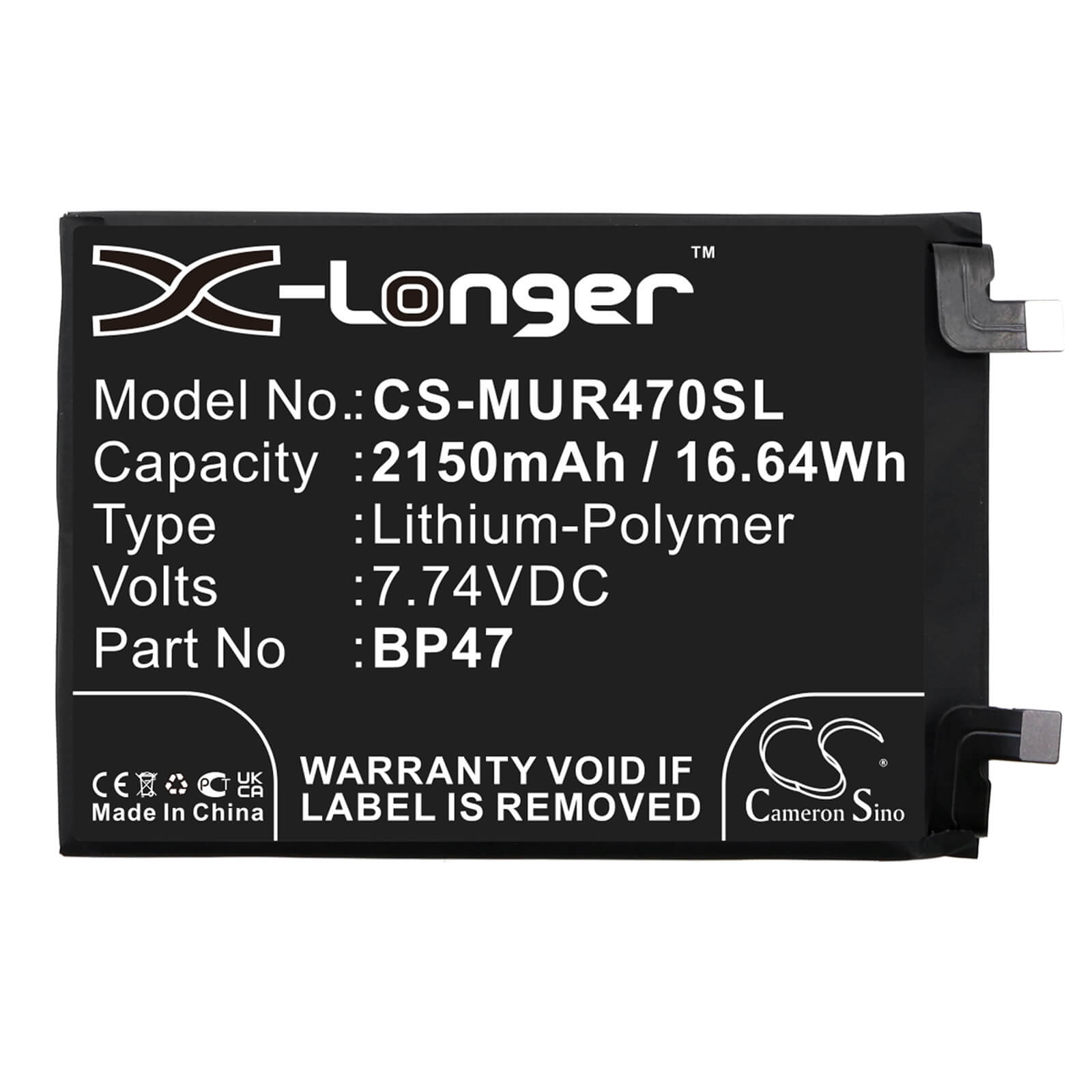 Li-Polymer Battery fits Redmi, 21091116uc, 21091116ug 7.74V, 2150mAh / 16.64Wh Mobile & SmartPhone Cameron Sino Technology Limited