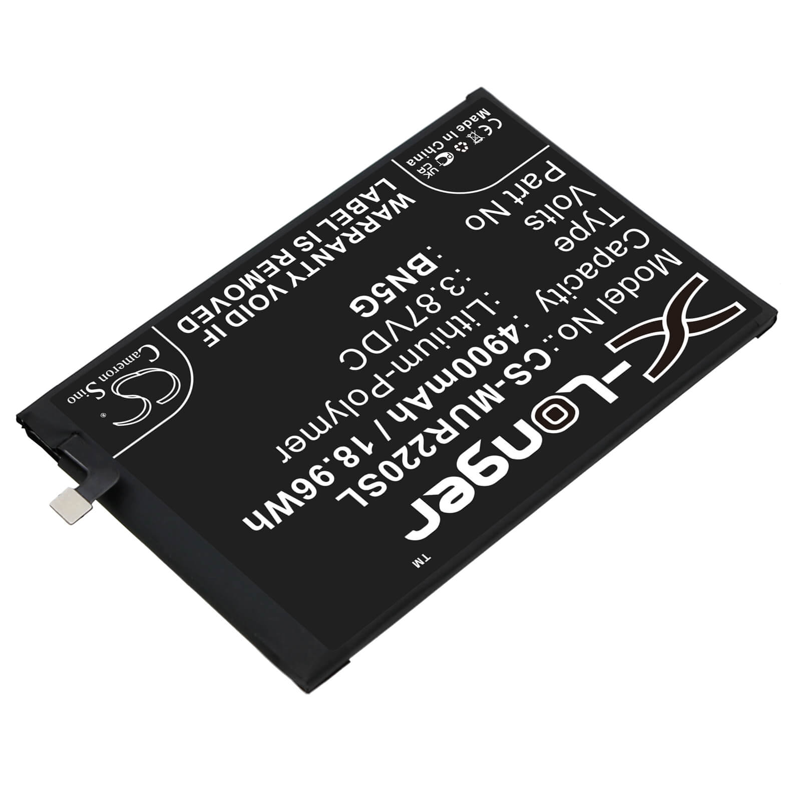 Li-Polymer Battery fits Redmi, 10a, 10c 3.87V, 4900mAh / 18.96Wh Mobile & SmartPhone Cameron Sino Technology Limited