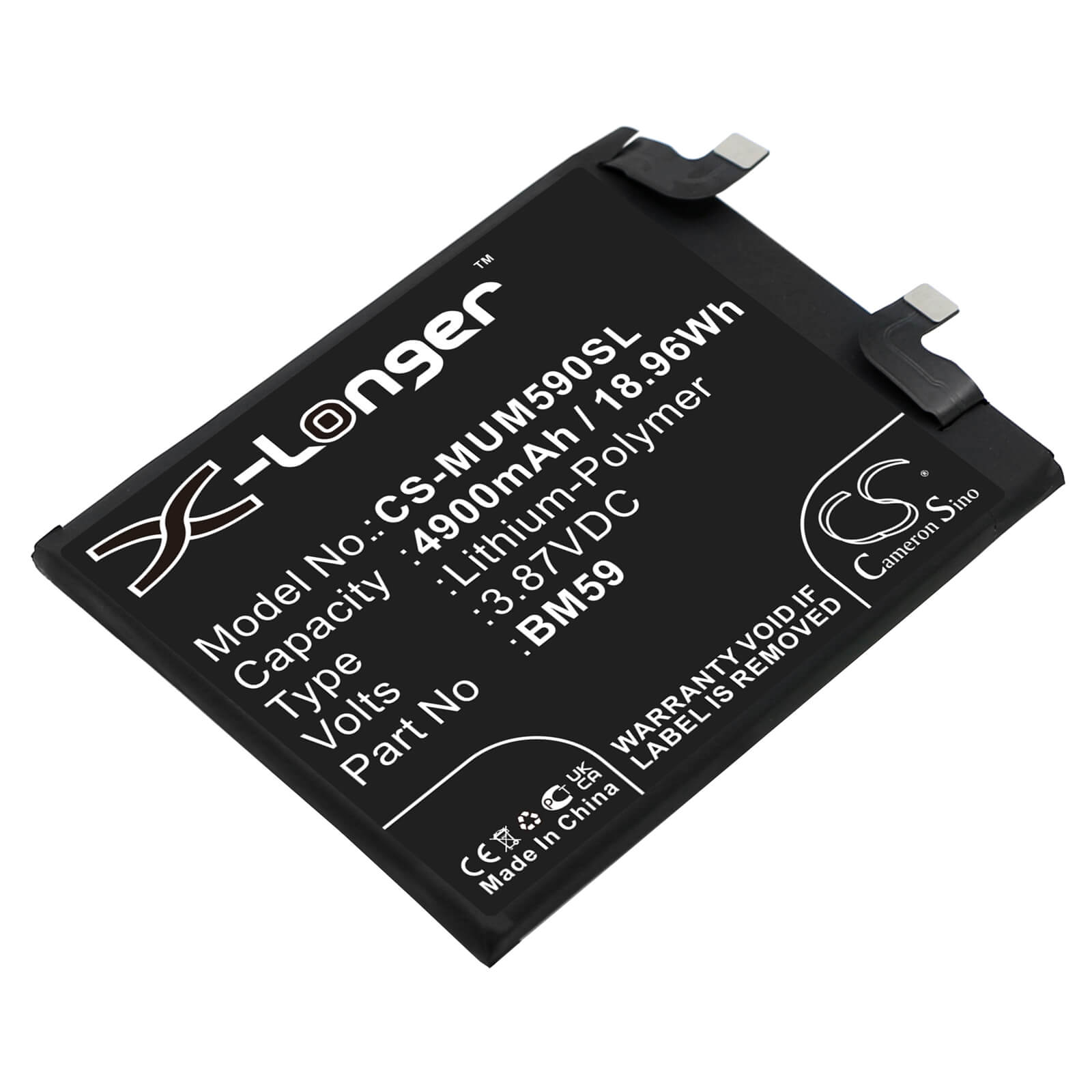 Li-Polymer Battery fits Xiaomi, 11t, 21081111rg 3.87V, 4900mAh / 18.96Wh Mobile & SmartPhone Cameron Sino Technology Limited