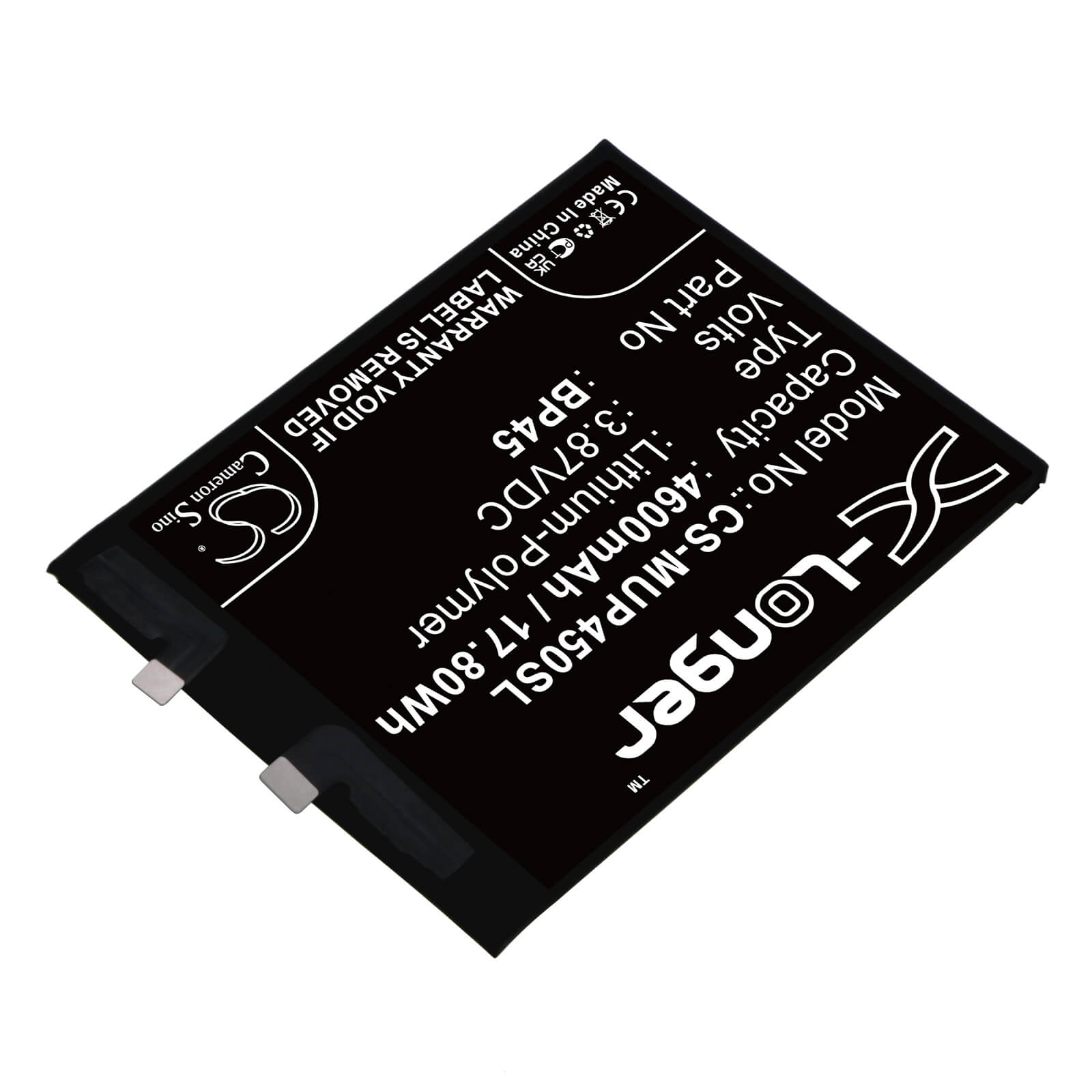 Li-Polymer Battery fits Xiaomi, 12 Pro, 2201122c 3.87V, 4600mAh / 17.80Wh Mobile & SmartPhone Cameron Sino Technology Limited
