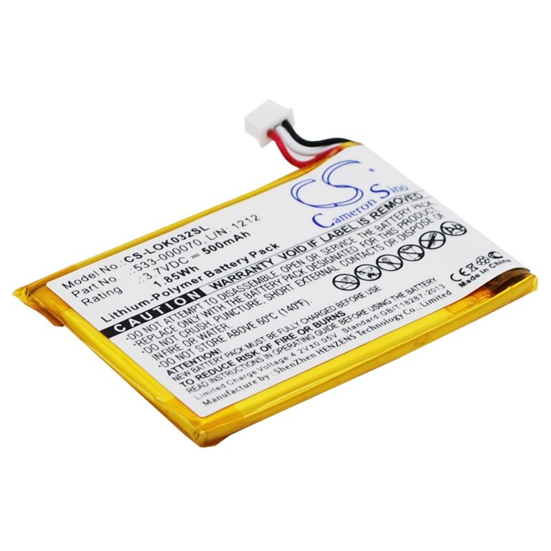 Li-Polymer Battery fits Logitech, Ultratin Keyboard Cover, Y-r0032, 3.7V, 500mAh Keyboard,Mouse Cameron Sino Technology Limited