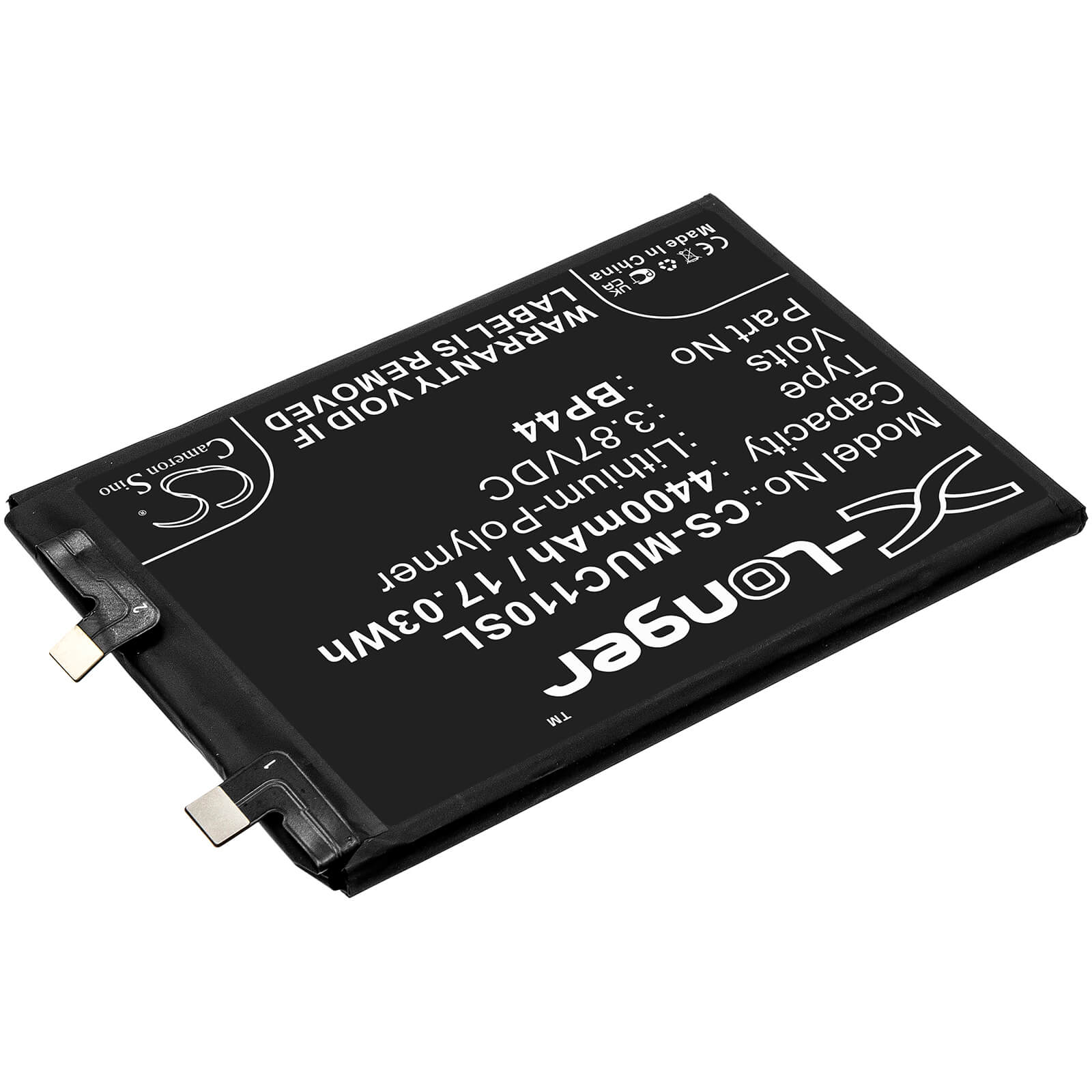 Li-Polymer Battery fits Xiaomi, Cc11, Civi 5g 3.87V, 4400mAh / 17.03Wh Mobile & SmartPhone Cameron Sino Technology Limited