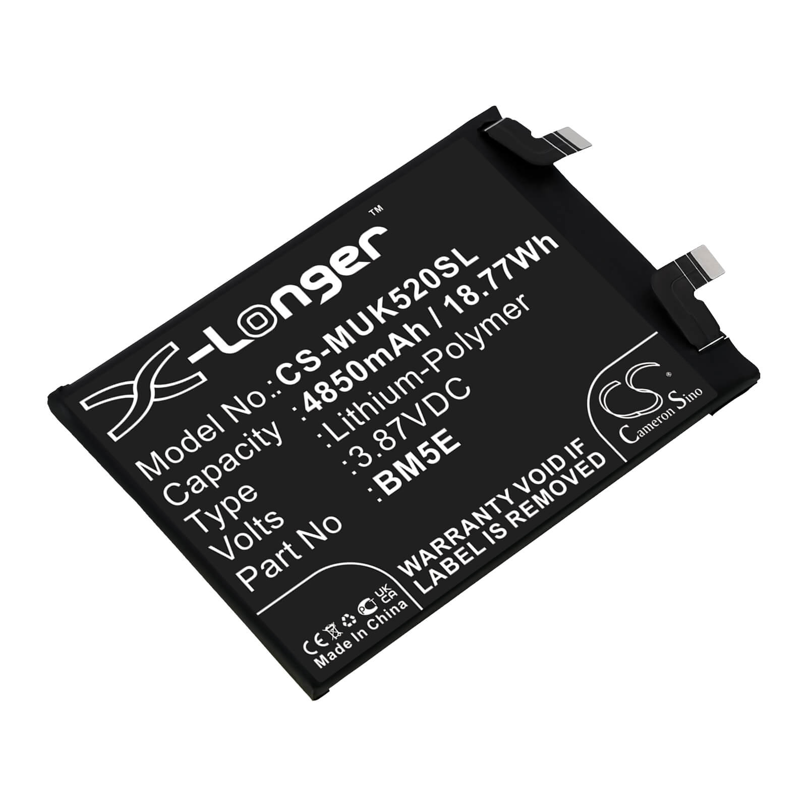 Li-Polymer Battery fits Xiaomi, 22011211c, 22021211rc 3.87V, 4850mAh / 18.77Wh Mobile & SmartPhone Cameron Sino Technology Limited