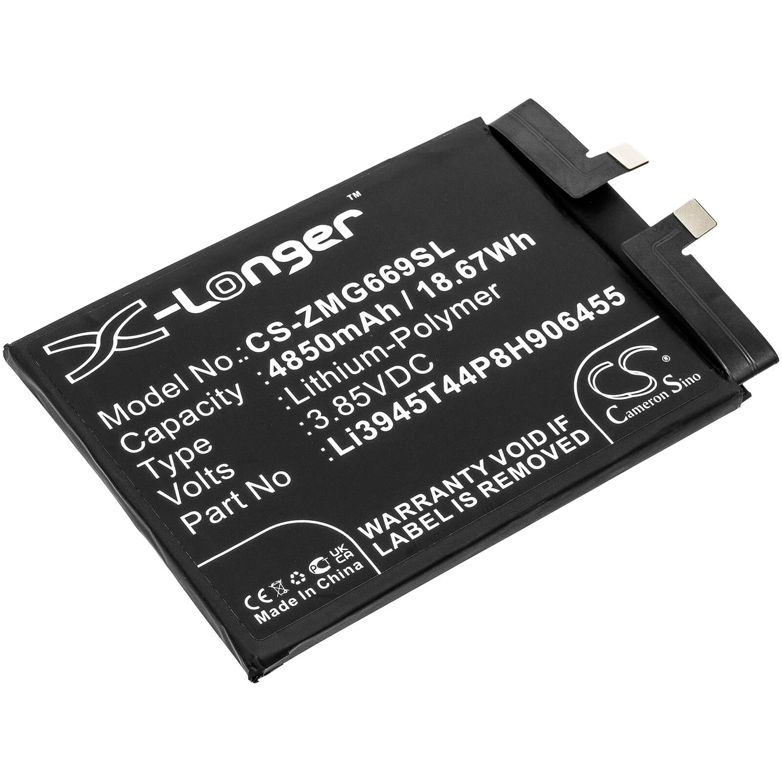 Li-Polymer Battery fits Zte, Nubia Red Magic 6, Nx669j 3.85V, 4850mAh / 18.67Wh Mobile & SmartPhone Cameron Sino Technology Limited