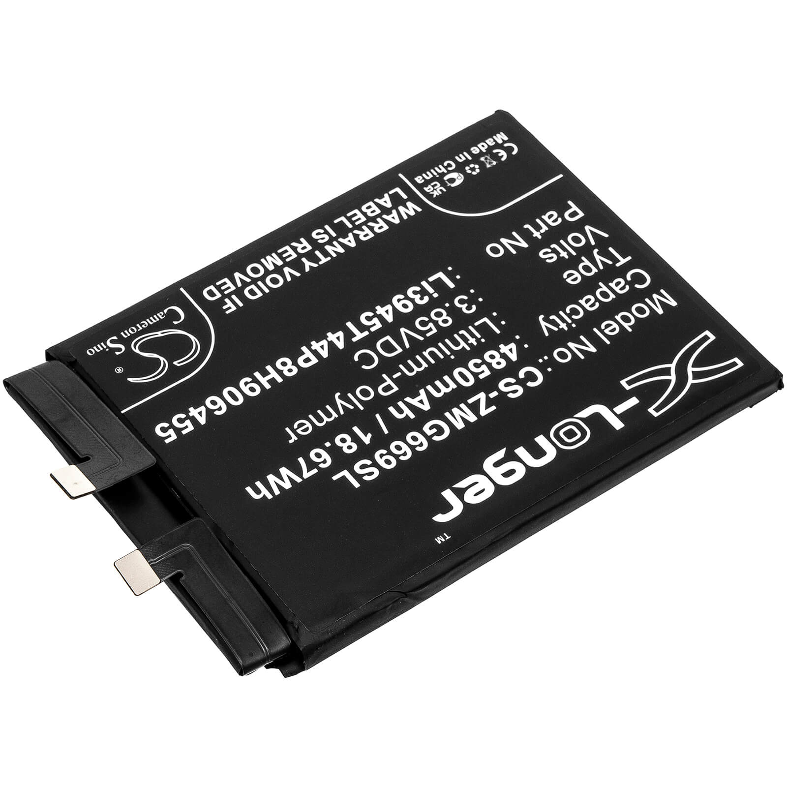 Li-Polymer Battery fits Zte, Nubia Red Magic 6, Nx669j 3.85V, 4850mAh / 18.67Wh Mobile & SmartPhone Cameron Sino Technology Limited
