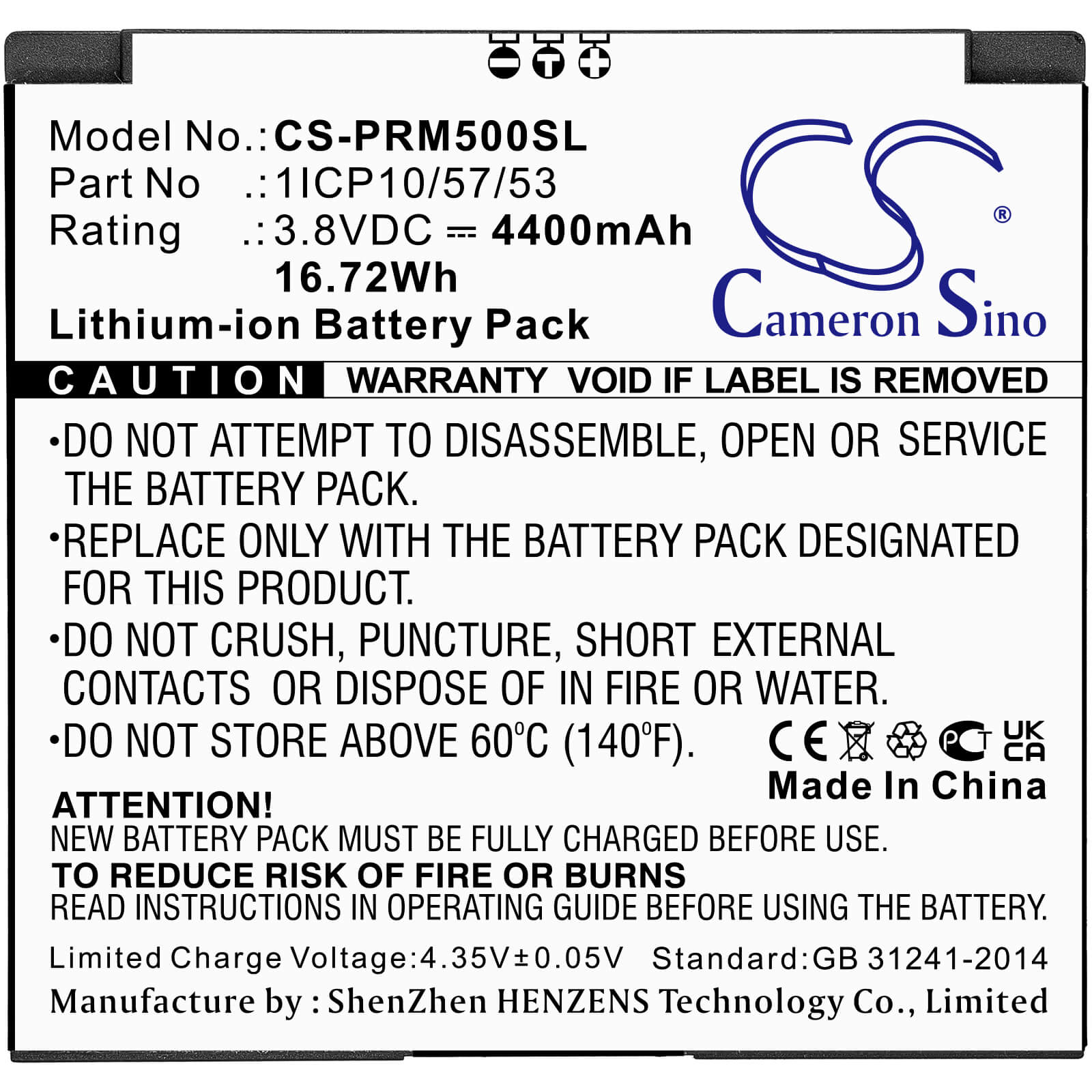 Li-ion Battery fits Purism, Librem 5 3.8V, 4400mAh / 16.72Wh Cameron Sino Technology Limited