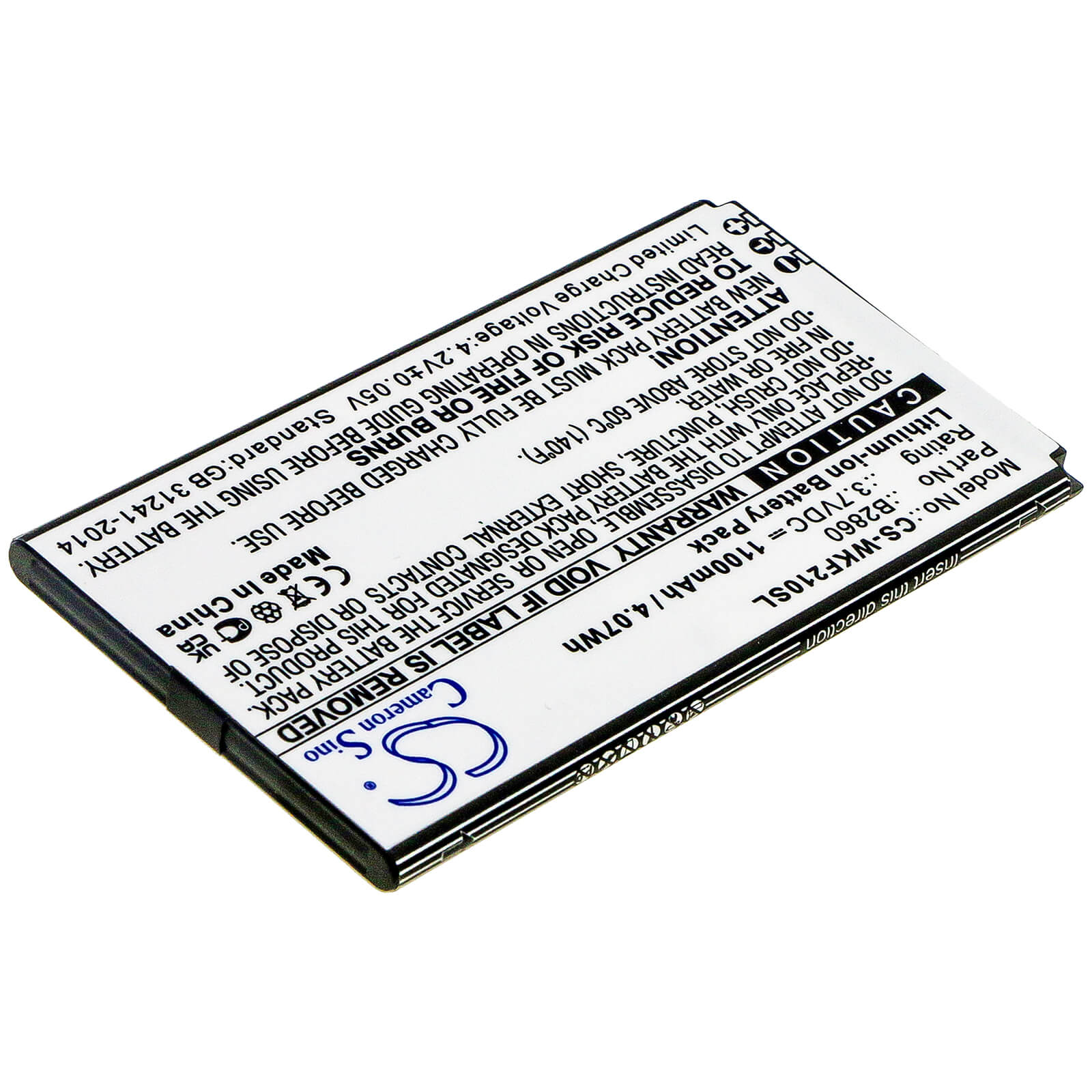Li-ion Battery fits Wiko, F200 3.7V, 1100mAh / 4.07Wh Mobile & SmartPhone Cameron Sino Technology Limited