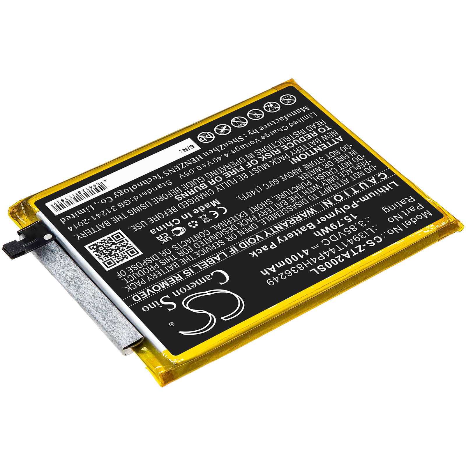 Li-Polymer Battery fits Zte, A2121, A2121g 3.85V, 4100mAh / 15.79Wh Mobile & SmartPhone Cameron Sino Technology Limited