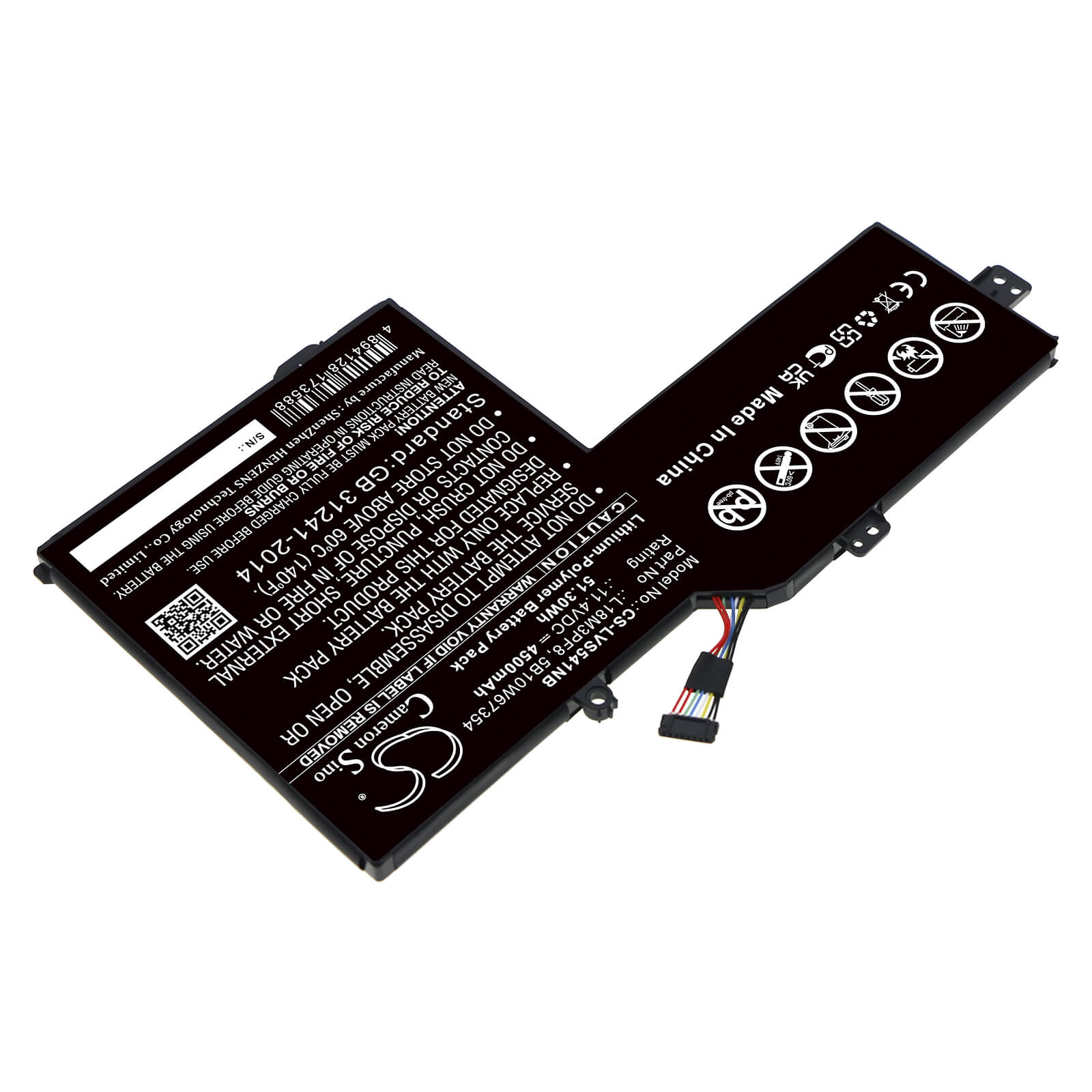 Li-Polymer Battery fits Lenovo, Ideapad S540 15, Ideapad S540-15iml 11.4V, 4500mAh / 51.30Wh Notebook & Laptop Cameron Sino Technology Limited
