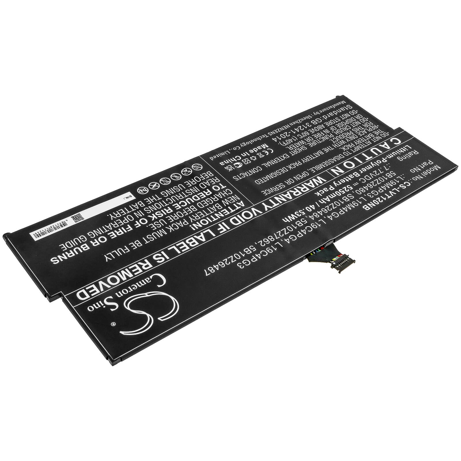 Li-Polymer Battery fits Lenovo, Thinkpad X12 Detachable 7.72V, 5250mAh / 40.53Wh Notebook & Laptop Cameron Sino Technology Limited