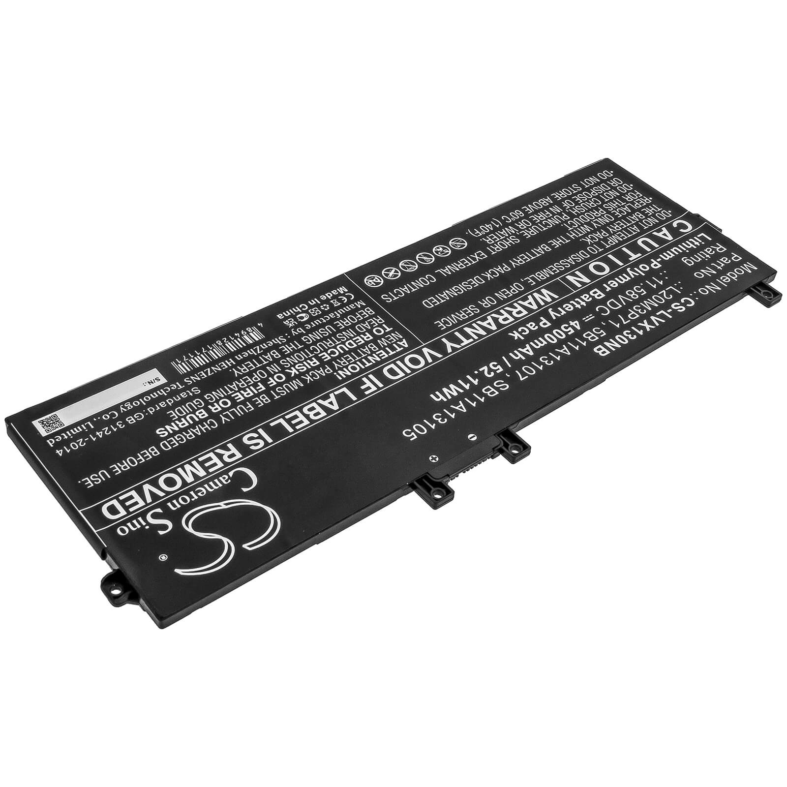 Li-Polymer Battery fits Lenovo, Thinkpad X13 Yoga G2, Thinkpad X13 Yoga G2 20w80007z 11.58V, 4500mAh / 52.11Wh Notebook & Laptop Cameron Sino Technology Limited
