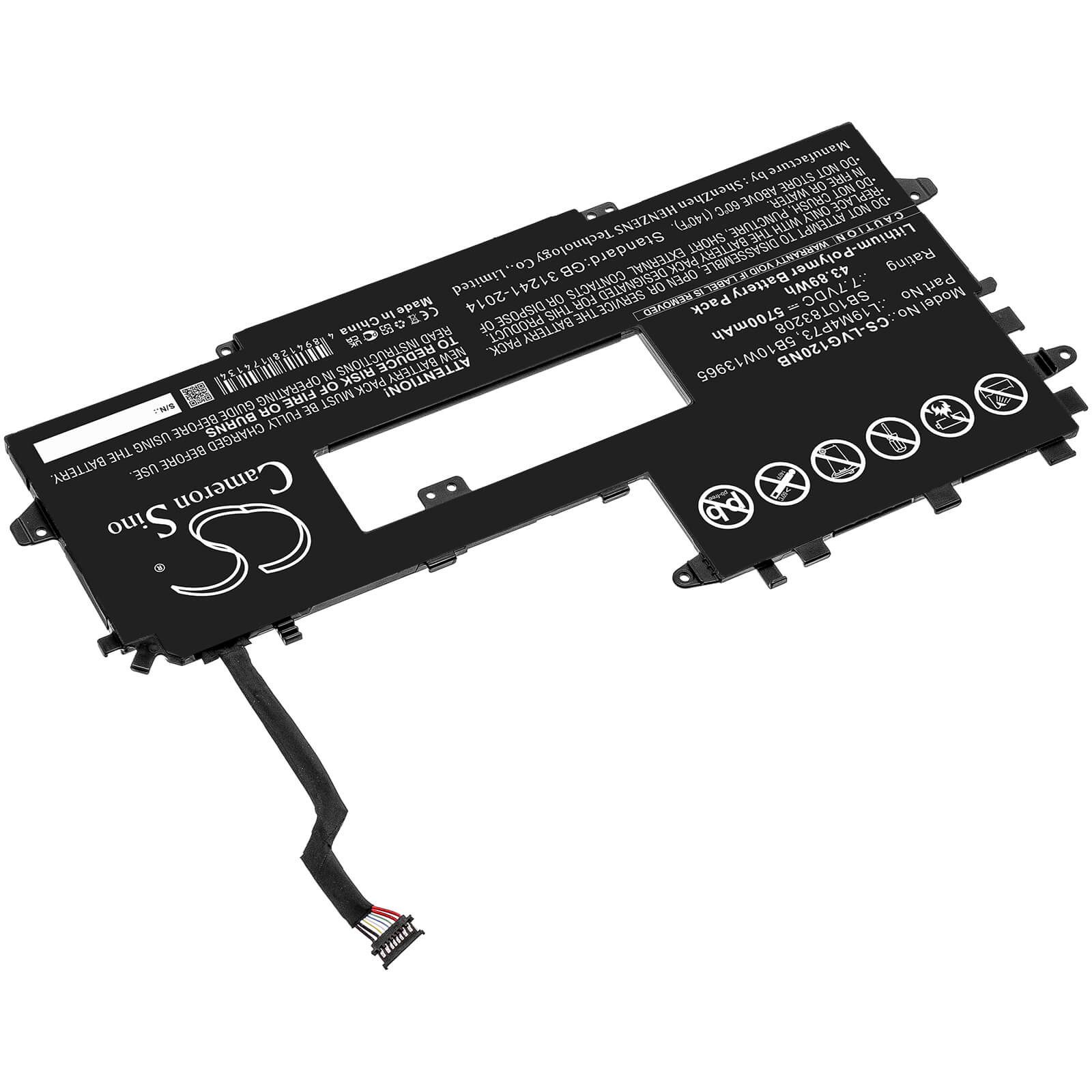 Li-Polymer Battery fits Lenovo, Thinkpad X1 Titanium Yoga G1 2, Thinkpad X1 Titanium Yoga G1-2 7.7V, 5700mAh / 43.89Wh Notebook & Laptop Cameron Sino Technology Limited