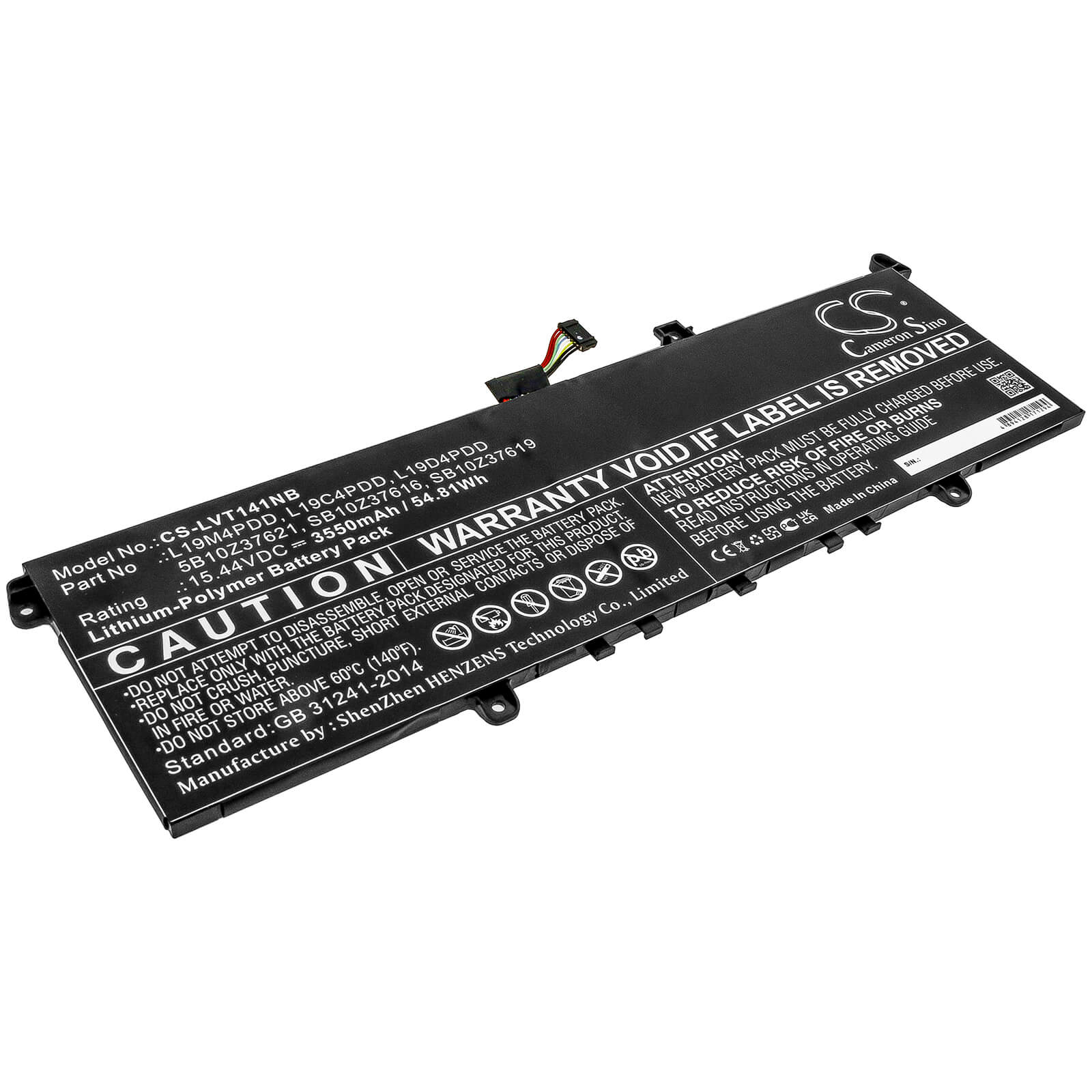 Li-Polymer Battery fits Lenovo, Thinkbook 13s G2 Are(20wc), Thinkbook 13s G2 Itl-20v9000ja 15.44V, 3550mAh / 54.81Wh Notebook & Laptop Cameron Sino Technology Limited