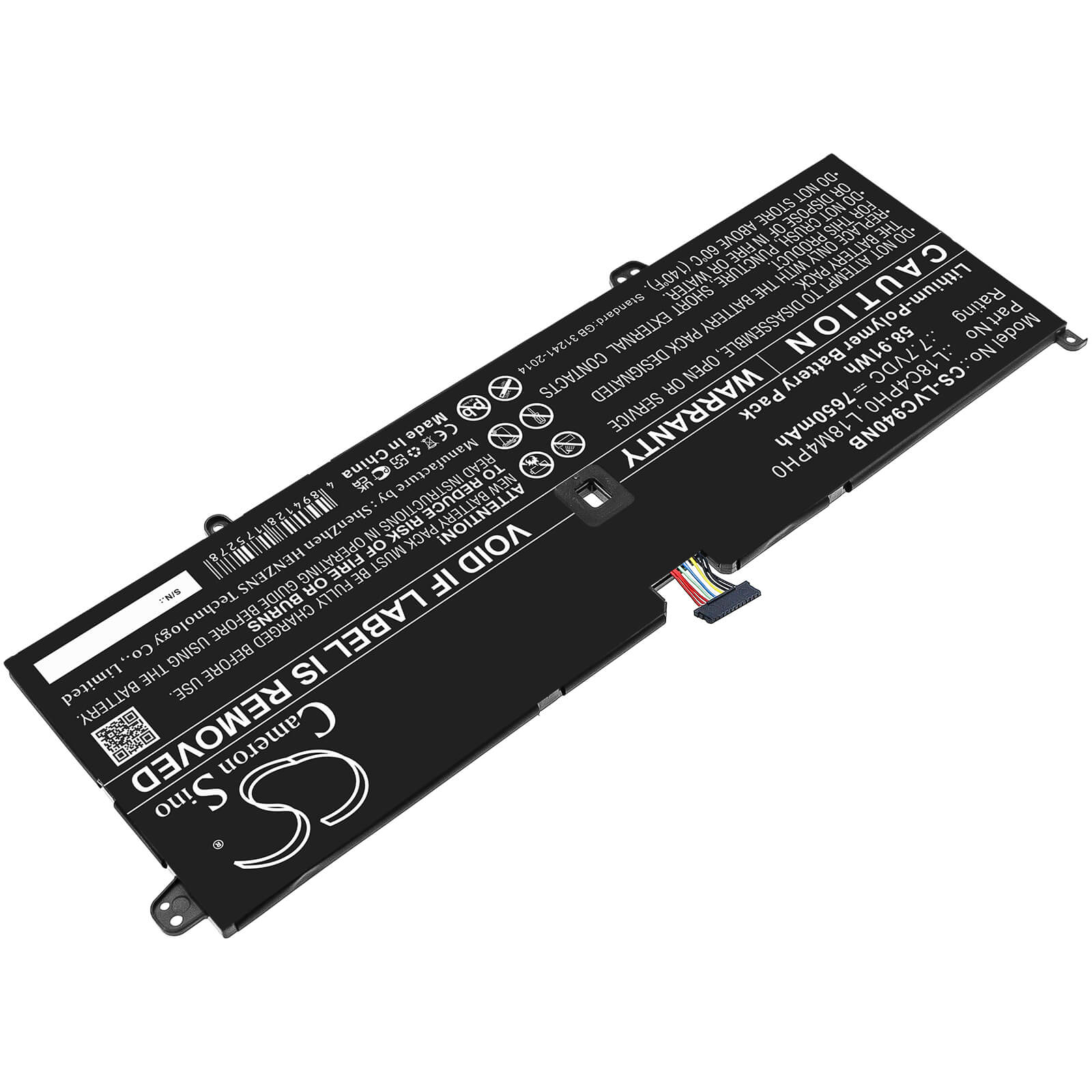 Li-Polymer Battery fits Lenovo, Yoga C940 Sp/a, Yoga C940-14iil 7.7V, 7650mAh / 58.91Wh Notebook & Laptop Cameron Sino Technology Limited