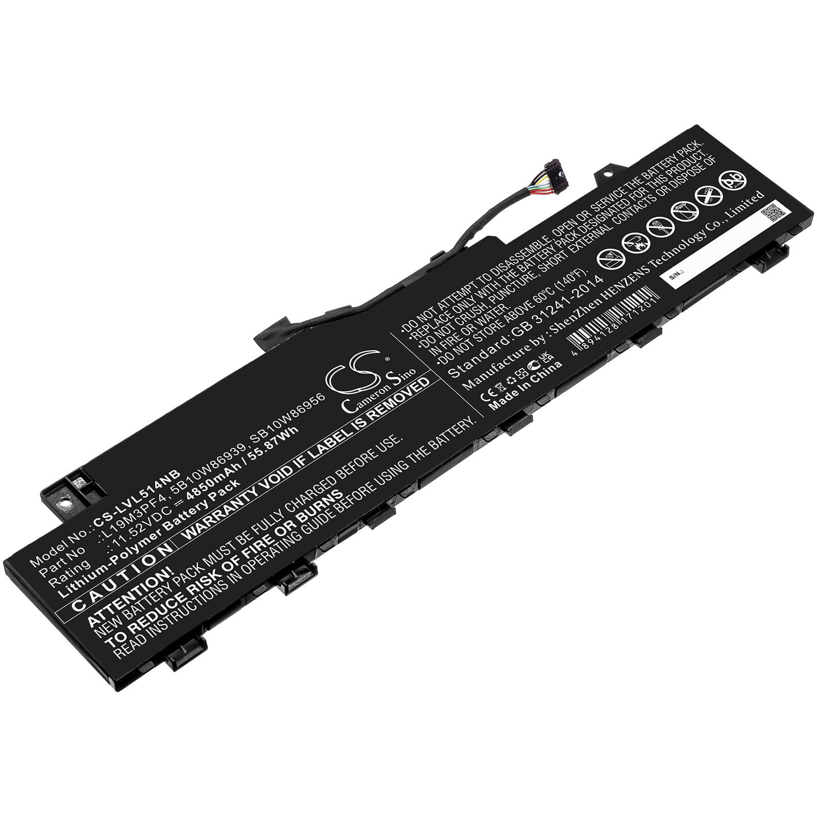Li-Polymer Battery fits Lenovo, Ducati 5 82es000dau, Ideapad 5 14are05 11.52V, 4850mAh / 55.87Wh Notebook & Laptop Cameron Sino Technology Limited