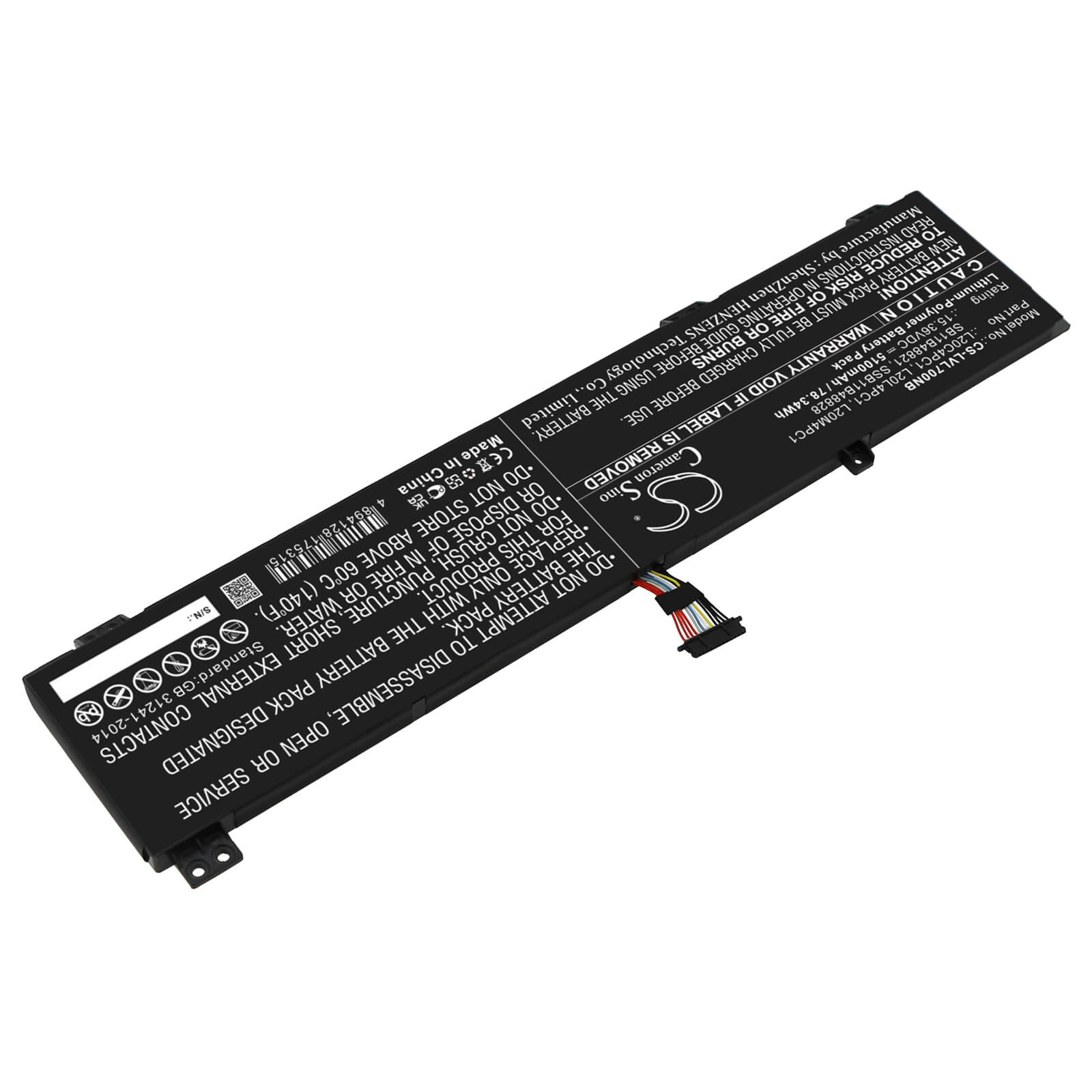 Li-polymer Battery fits Lenovo, Legion 5 15ach 82ju00brge, Legion 5 15ach 82ju00btge 15.36V, 5100mAh / 78.34Wh Notebook & Laptop Cameron Sino Technology Limited